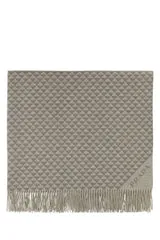 Symbole Embroidered Double Blanket - Gray, Wool Blend product
