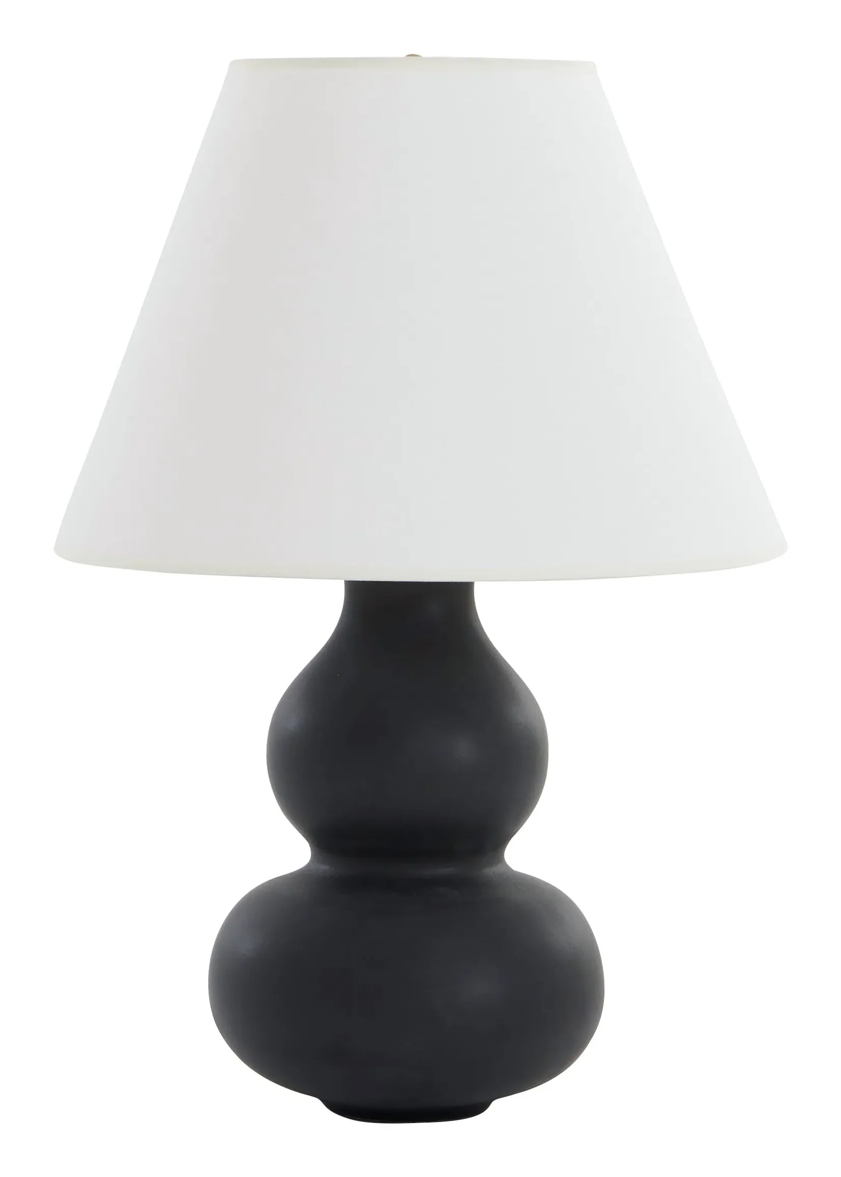 Adrienne Gourd-Shaped Table Lamp - Black, Ceramic image