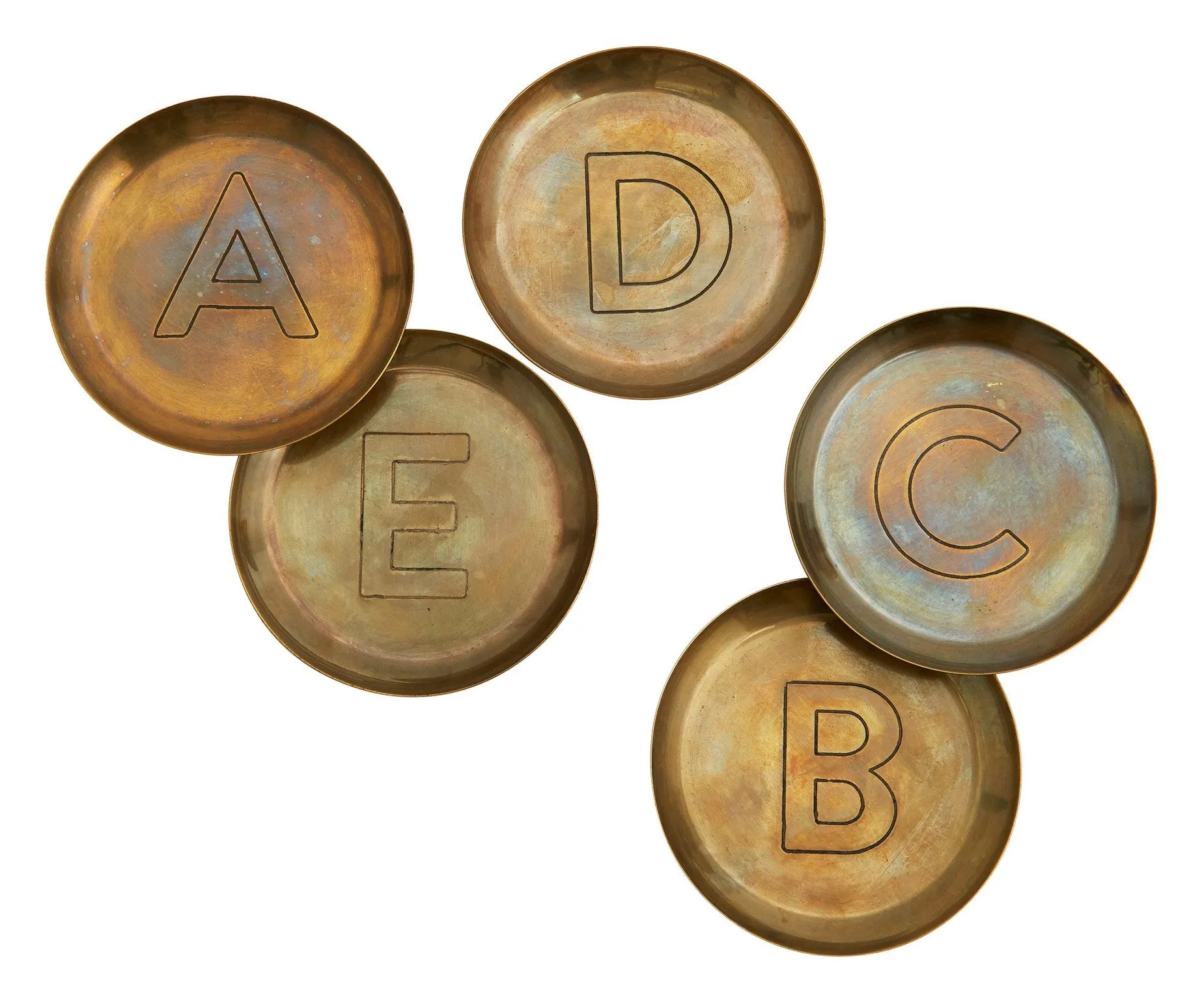 Alphabet Coasters - Brass
