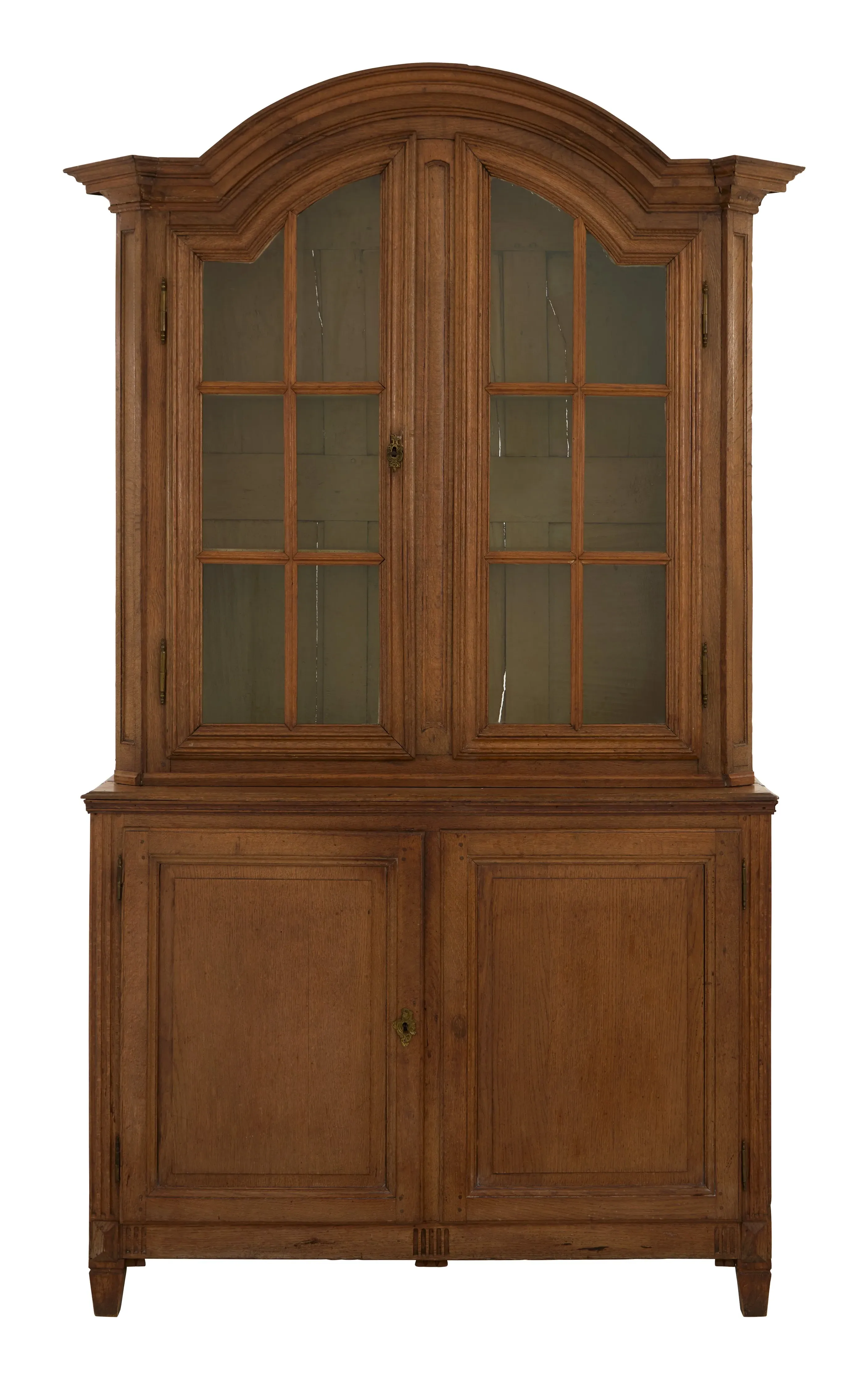 Antique French Breakfront Cabinet - Patinaed Wood image