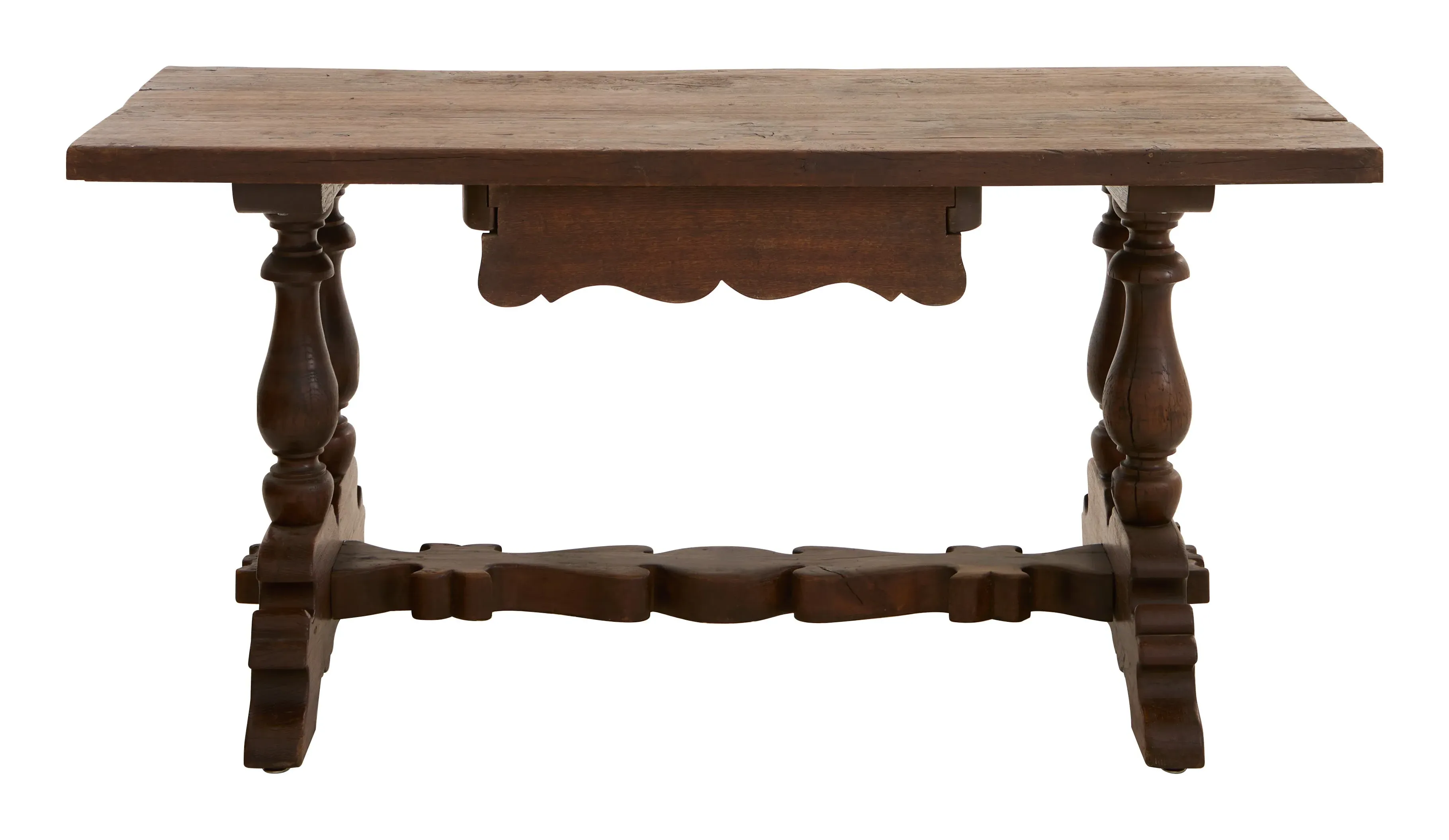 Antique Trestle Desk - Patinated Wood image