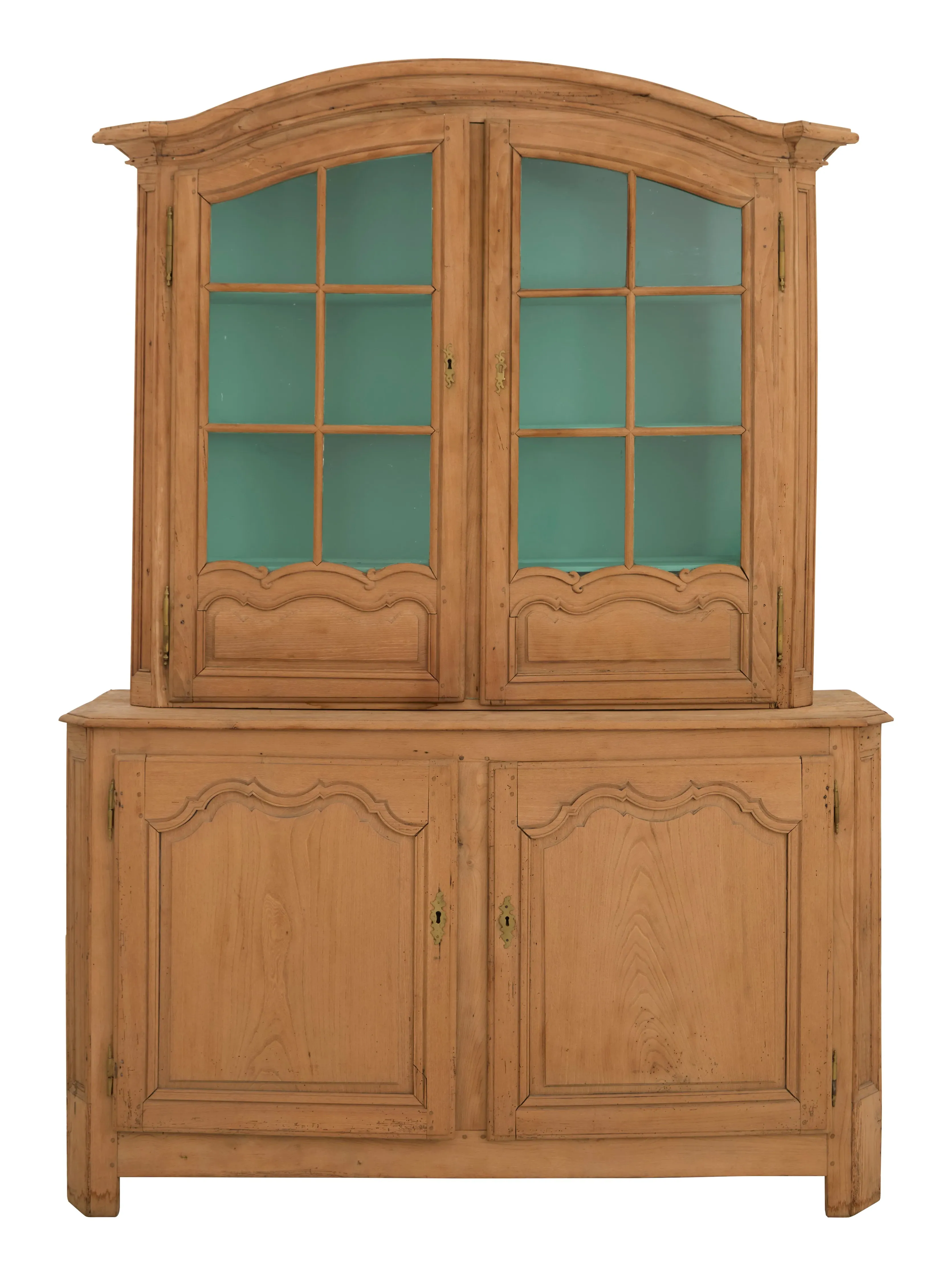 Antique Wood Breakfront - Stripped Oak