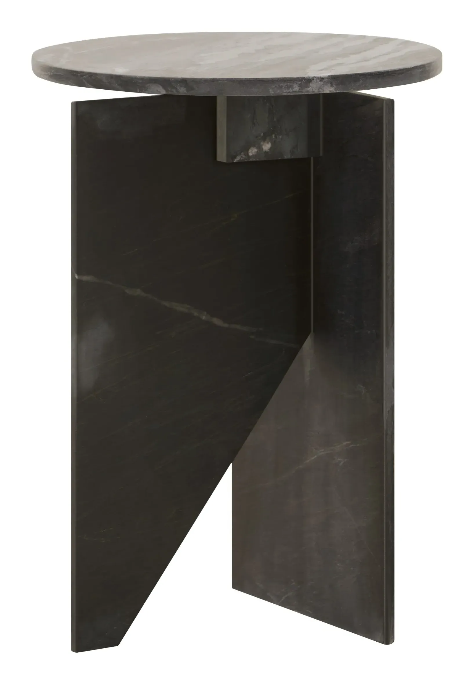 Arturo Round Side Table - Black, Marble image