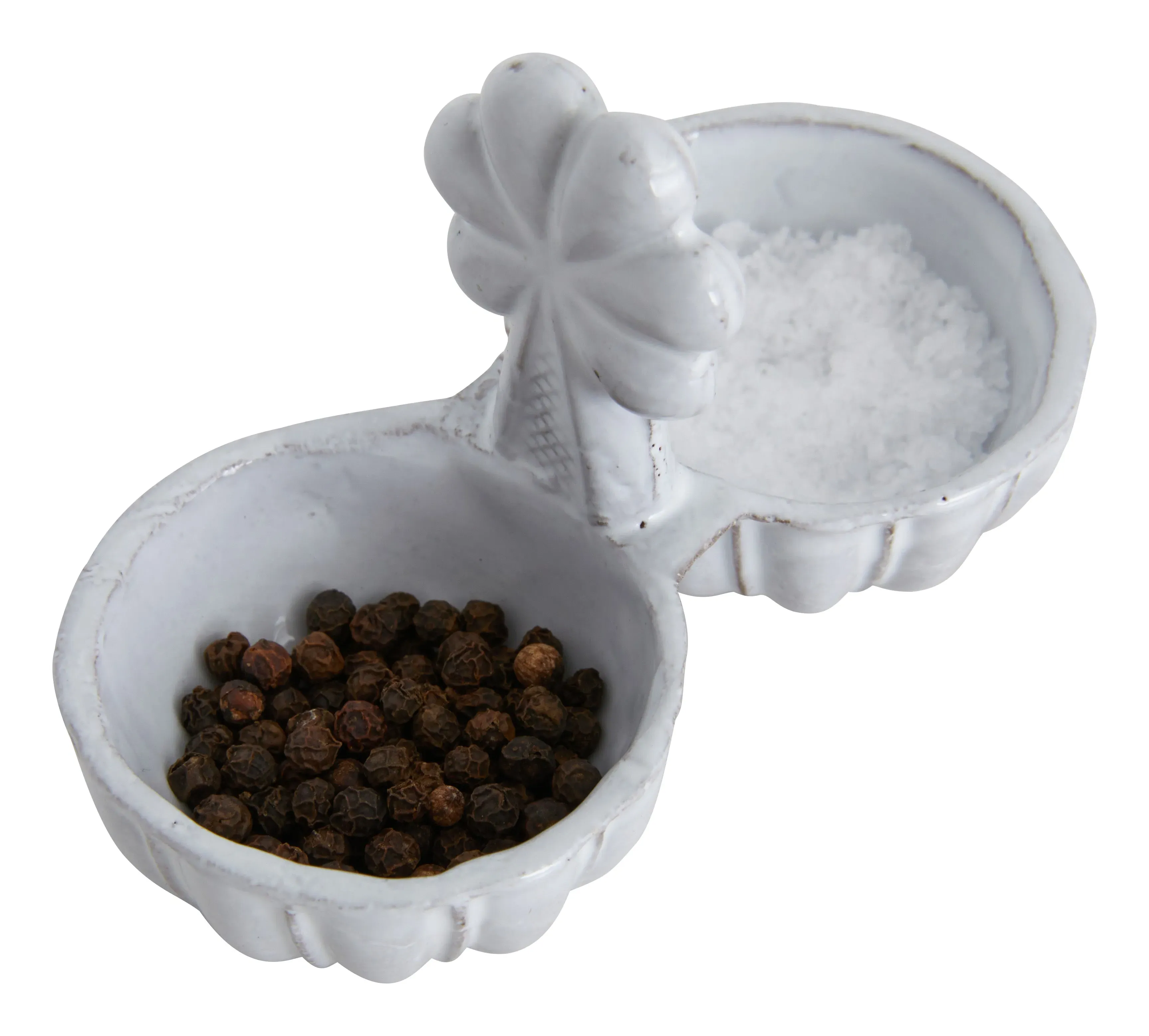 Astier de Villatte Clover Salt & Pepper Cellar - White image