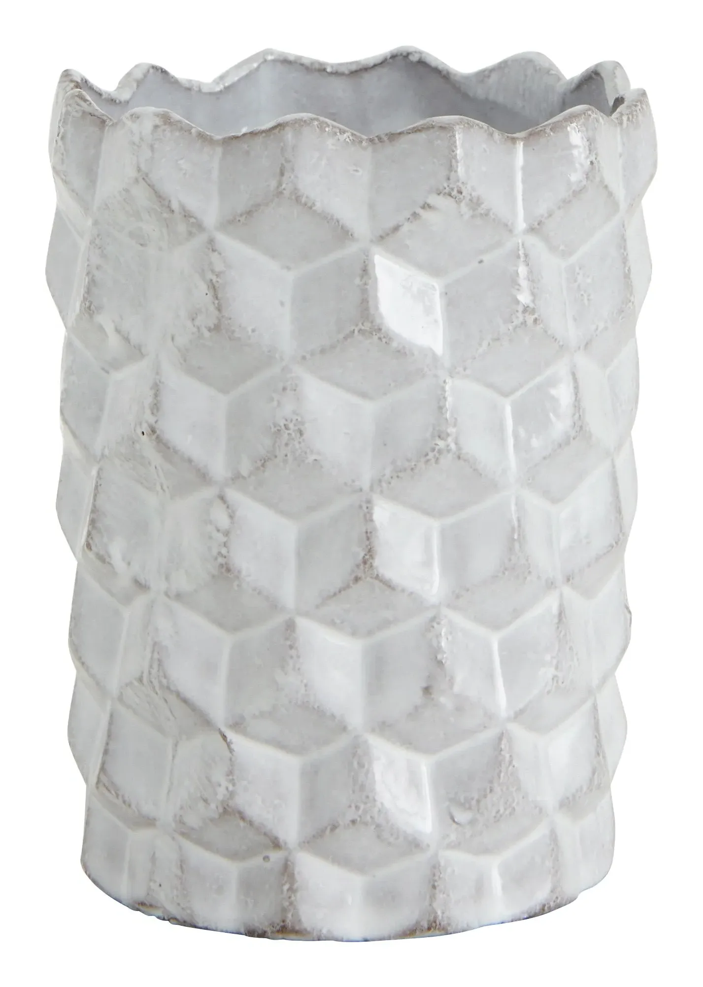 Astier de Villatte Cube Vase - White, Terracotta image