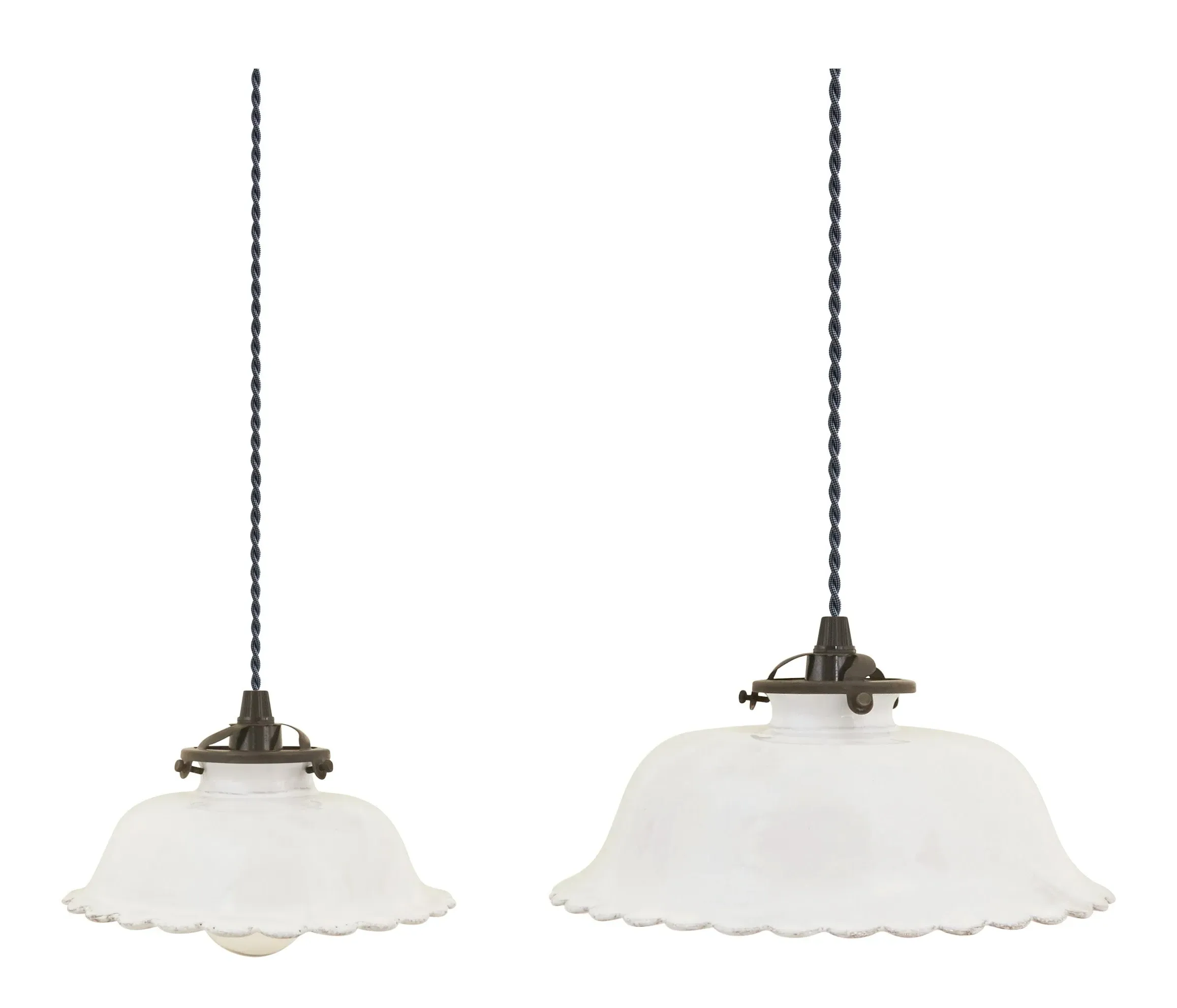 Astier de Villatte Daisy Small Pendant Light - White, Terracotta image