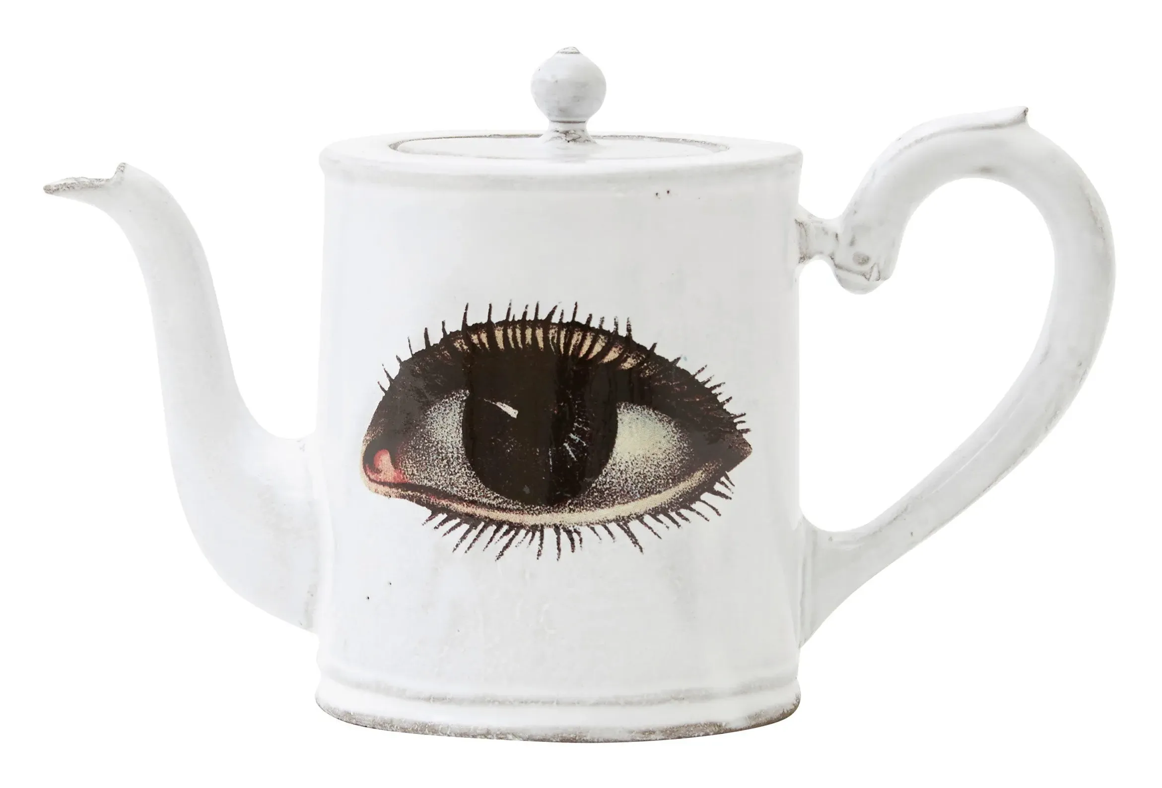 Astier de Villatte Eye Teapot - White, Terracotta image