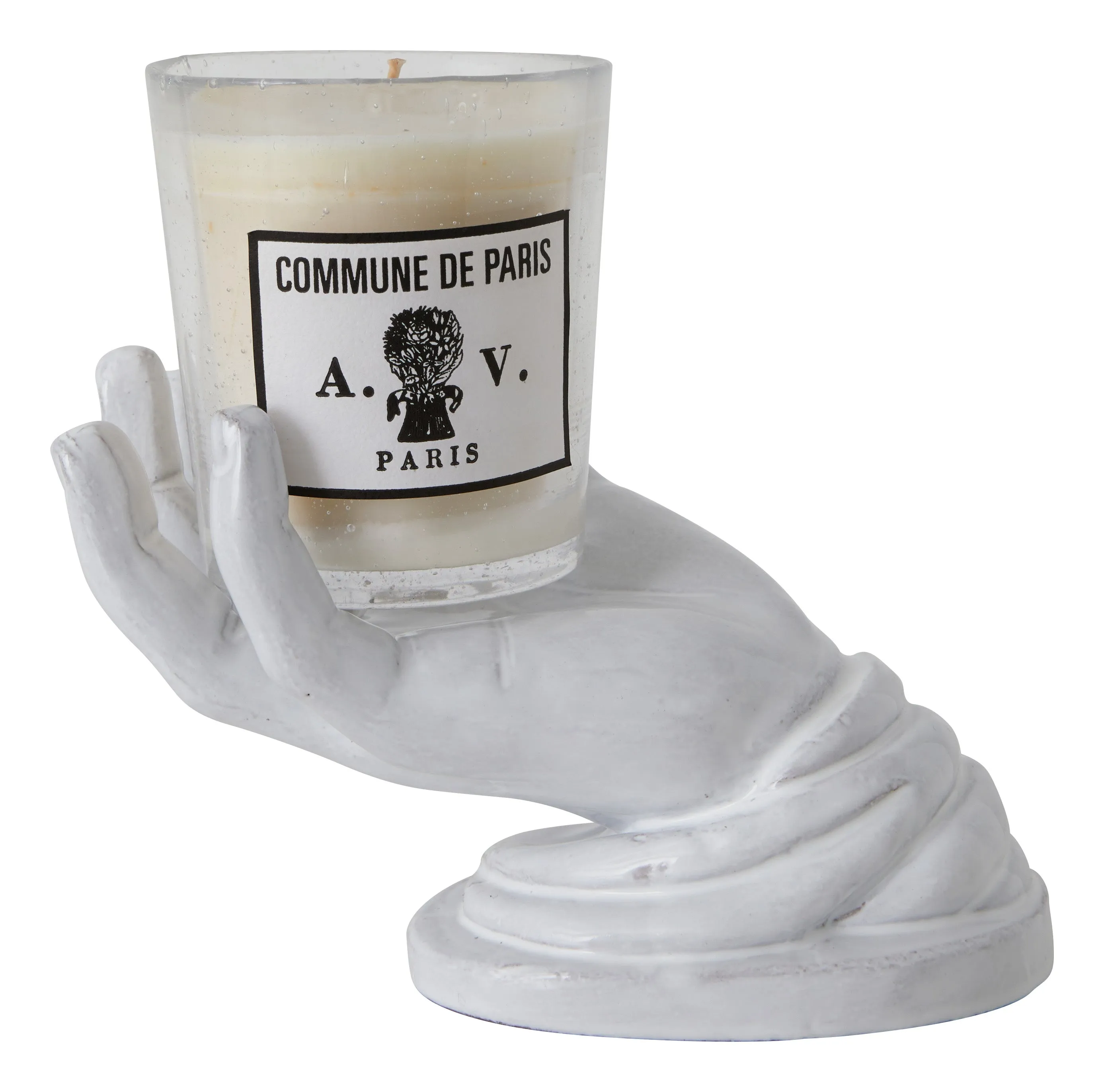 Astier de Villatte Hand Candle Stand - White, Terracotta image