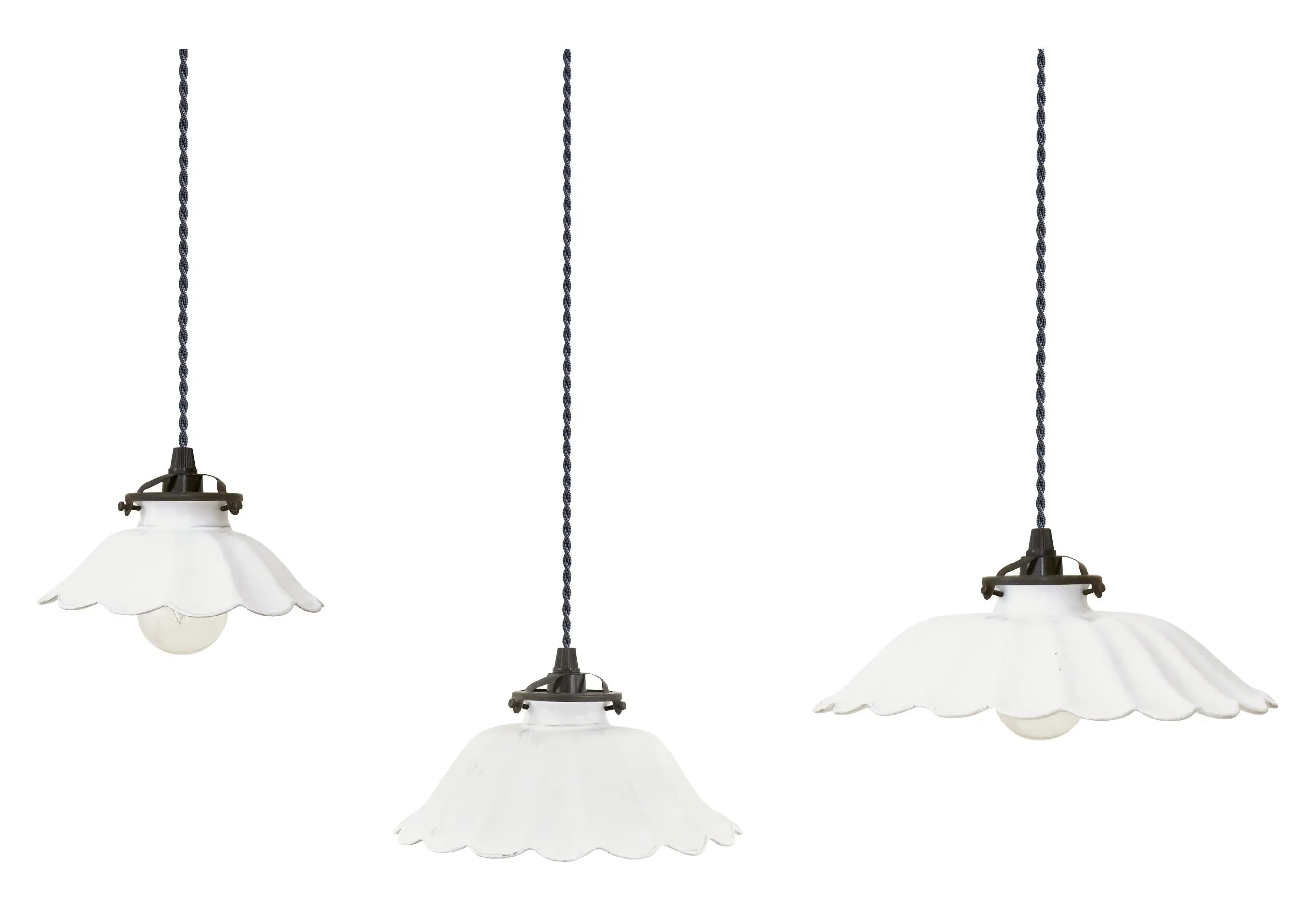 Astier de Villatte Marguerite Pendant Light - White, Terracotta image