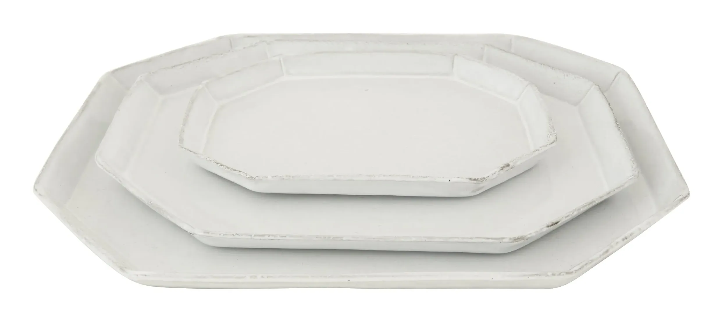 Astier de Villatte Octave Octagonal Plates - White, Terracotta