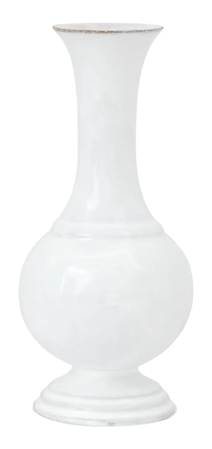 Astier de Villatte Round Colbert Soliflore Vase - White