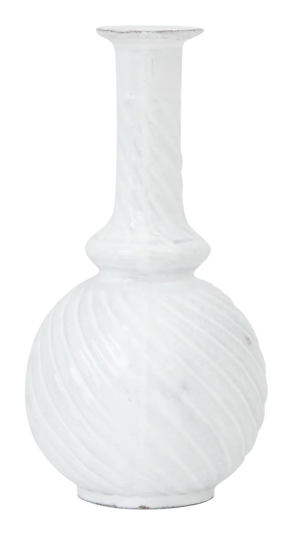 Astier de Villatte Round Peggy Soliflore Vase - White, Terracotta