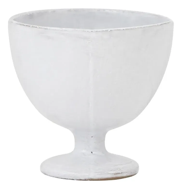 Astier de Villatte Sobre Bowl on Stand - White, Terracotta image