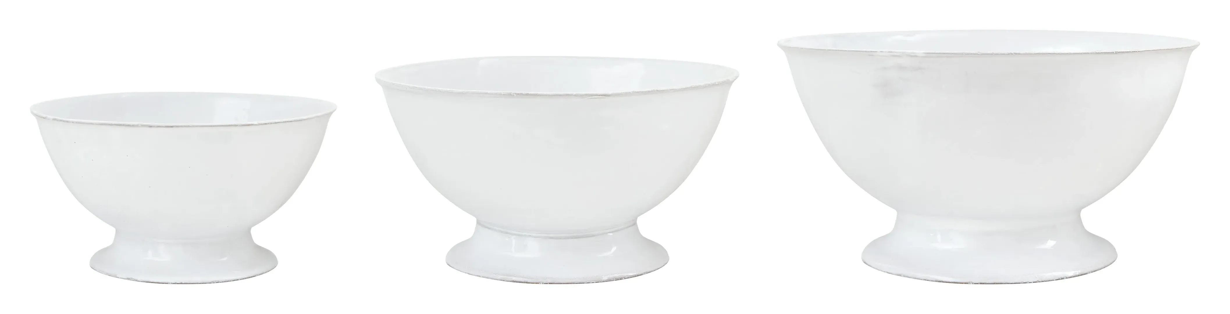 Astier de Villatte Sobre Salad Bowl - White, Terracotta image