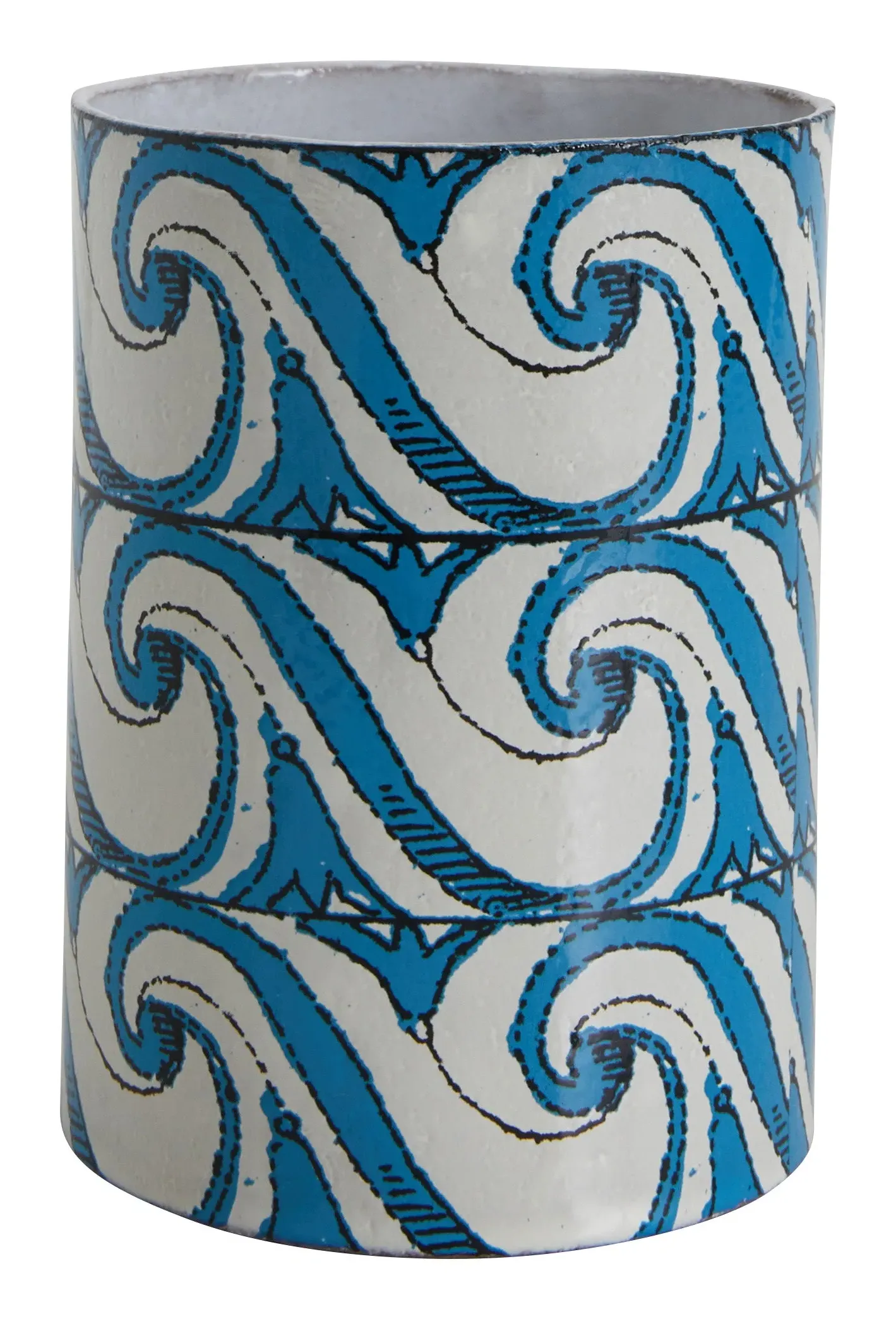 Astier de Villatte Wave Vase - Blue, Terracotta