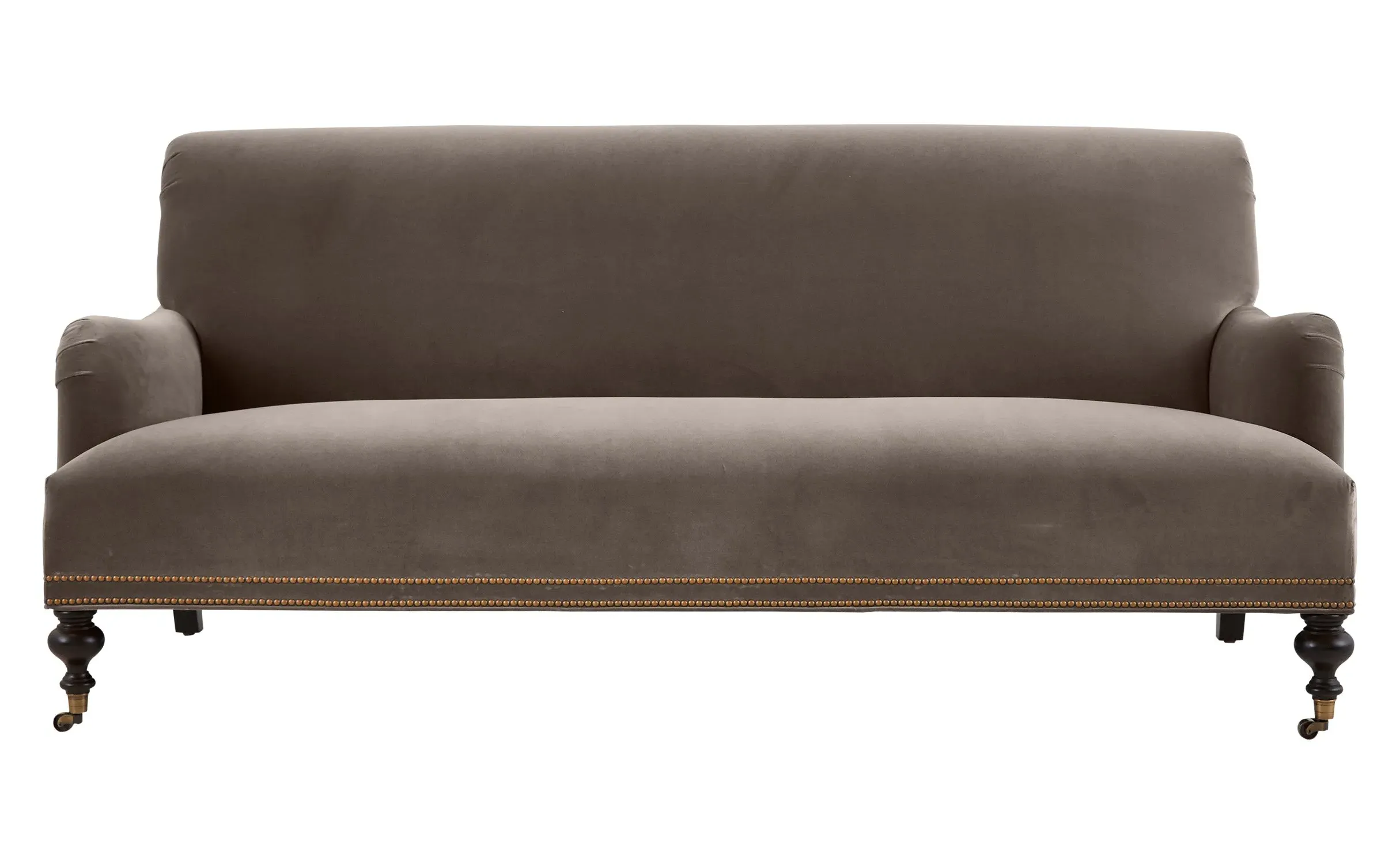 Balmoral Sofa with Rolled Arms - Stone, Velvet image