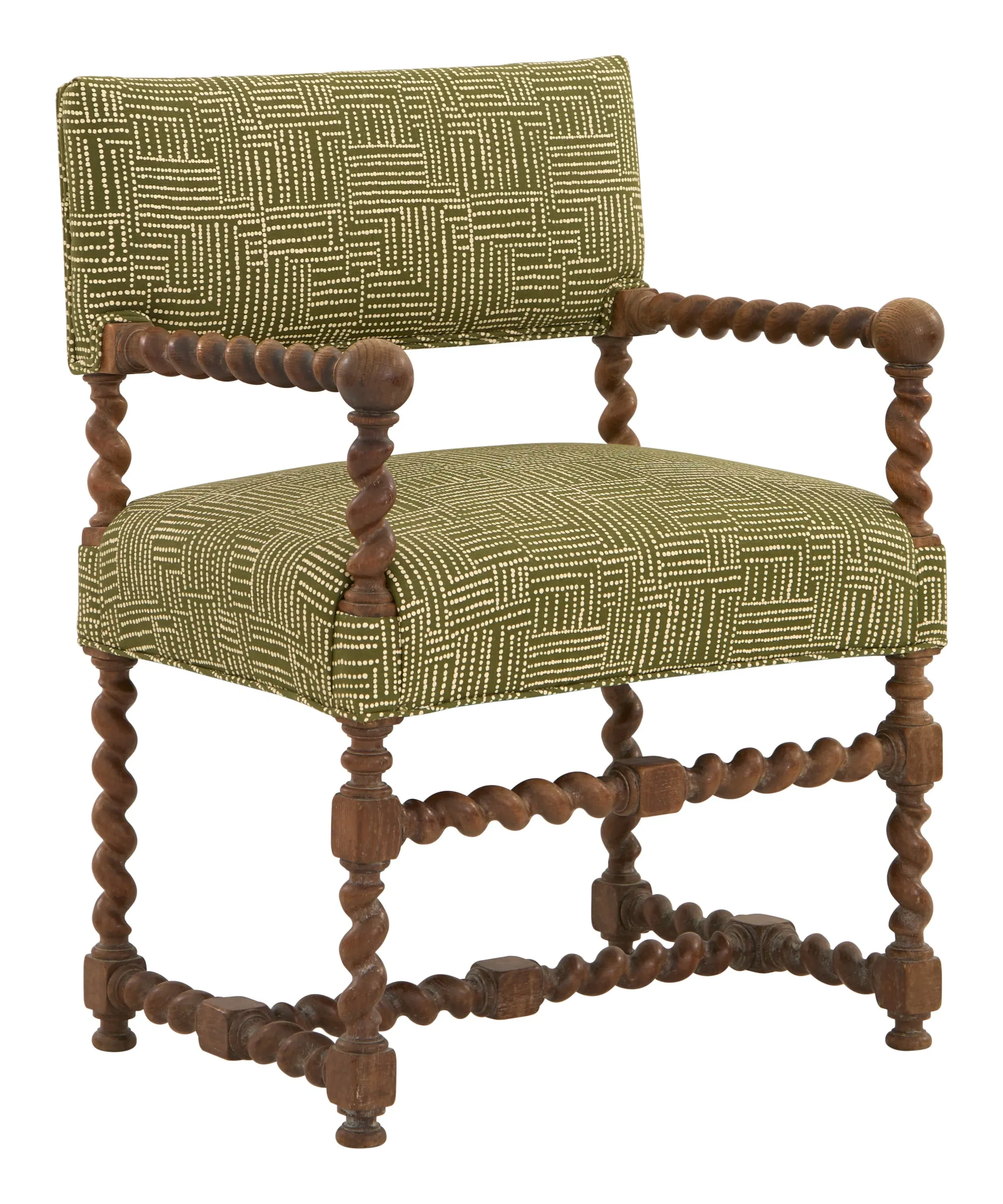 Barley Twist Armchair - Hand Screen Printed Linen image