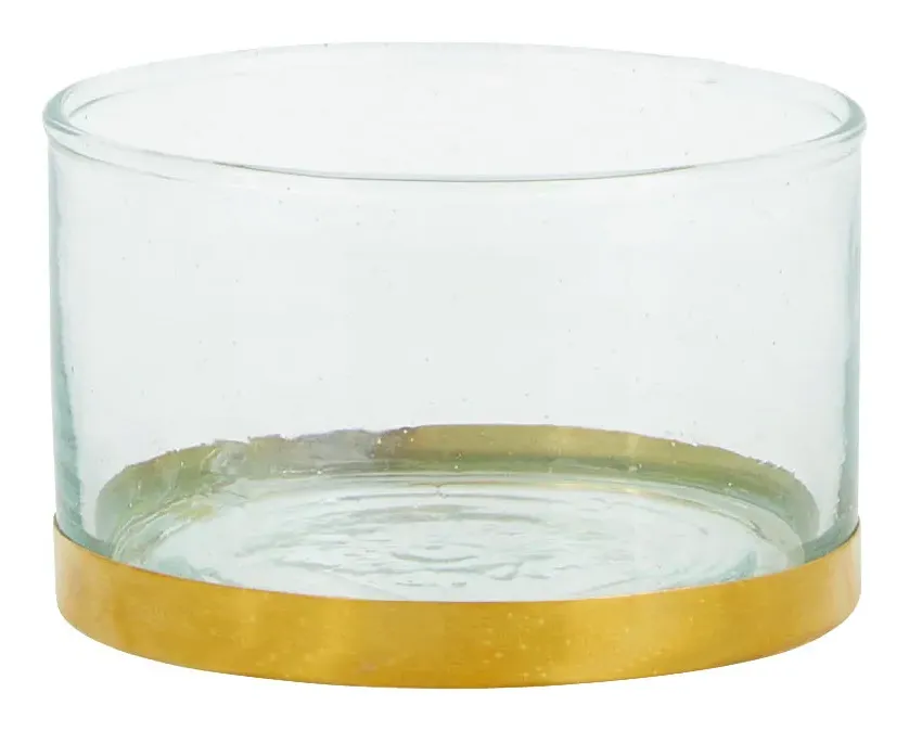 Beldi Short Glass - Green, Brass image