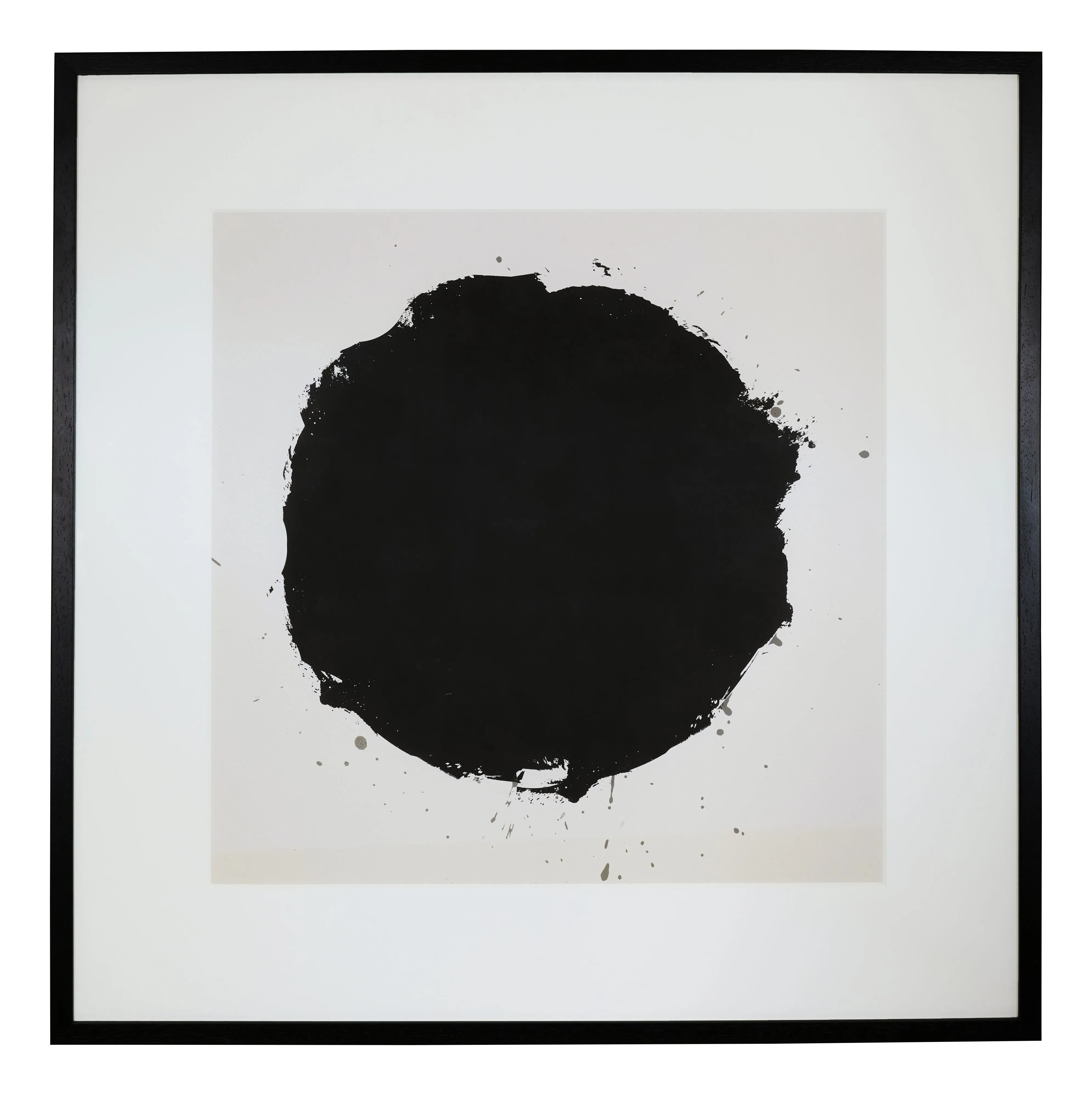 Blot Abstract Print - Black, Wood image