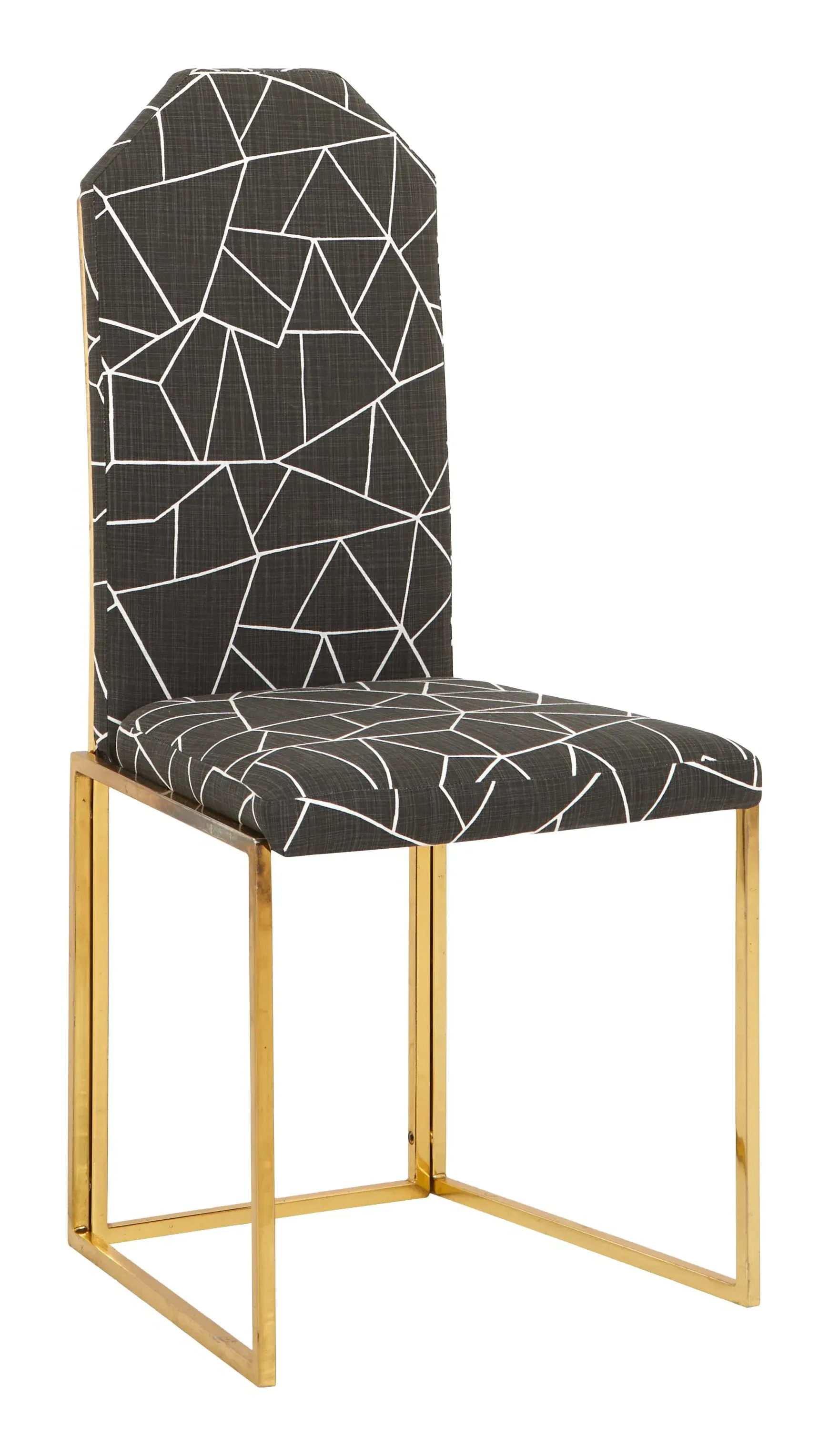 Brass Dining Chair - Charcoal, Cotton image