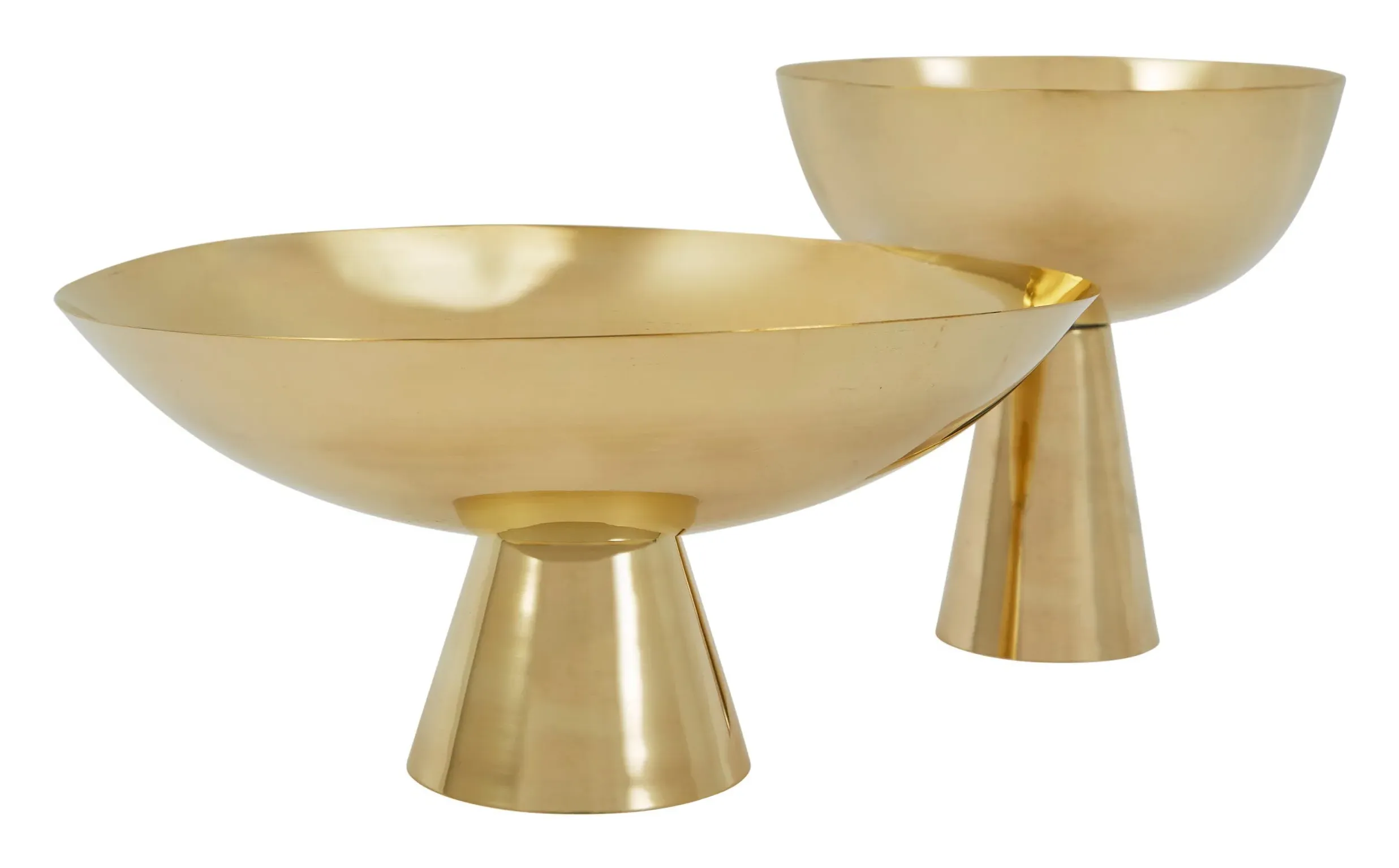 Brass Pedestal Bowls - Polished Brass