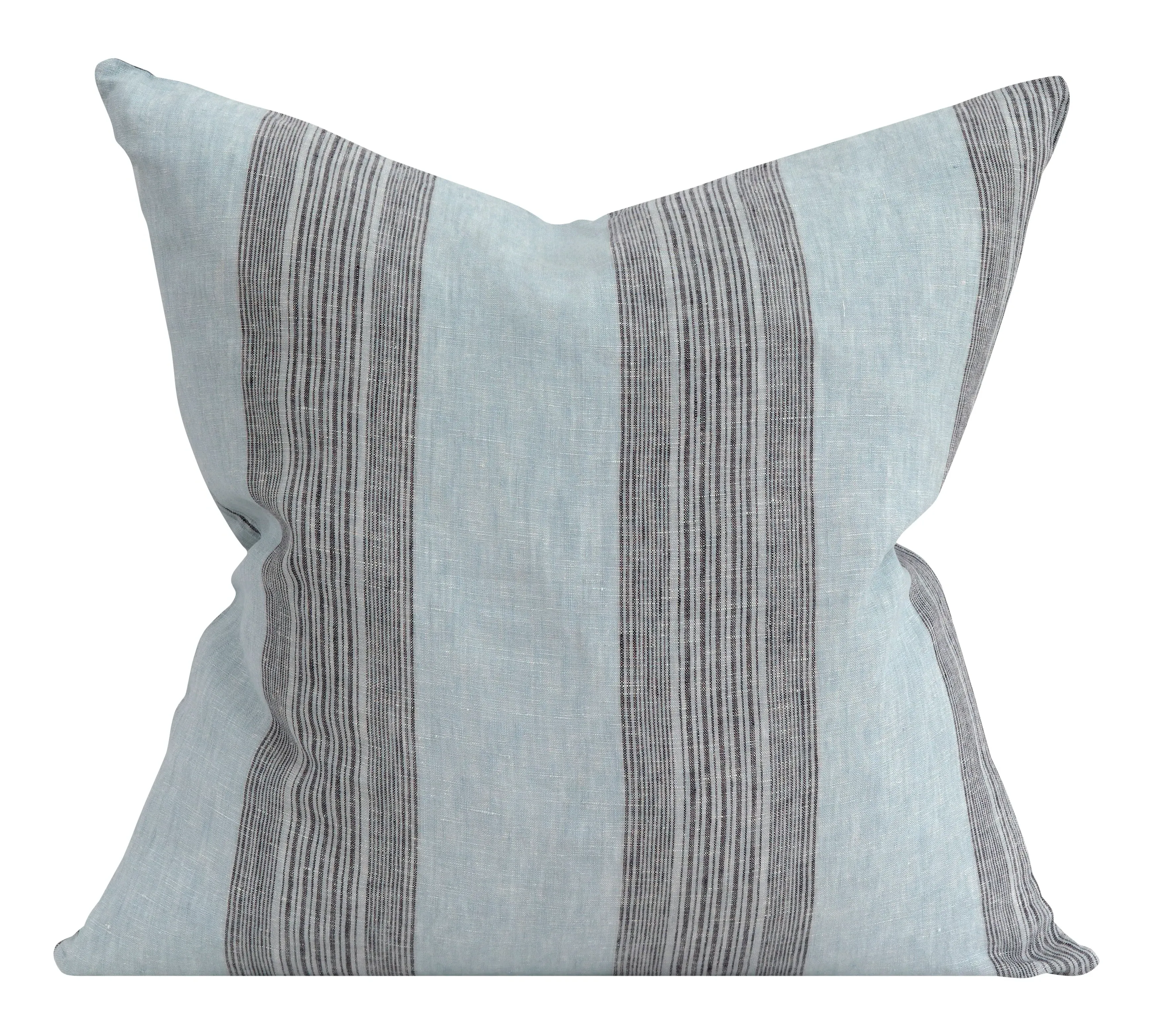 Brixham Striped Throw Pillow - Blue, Linen image