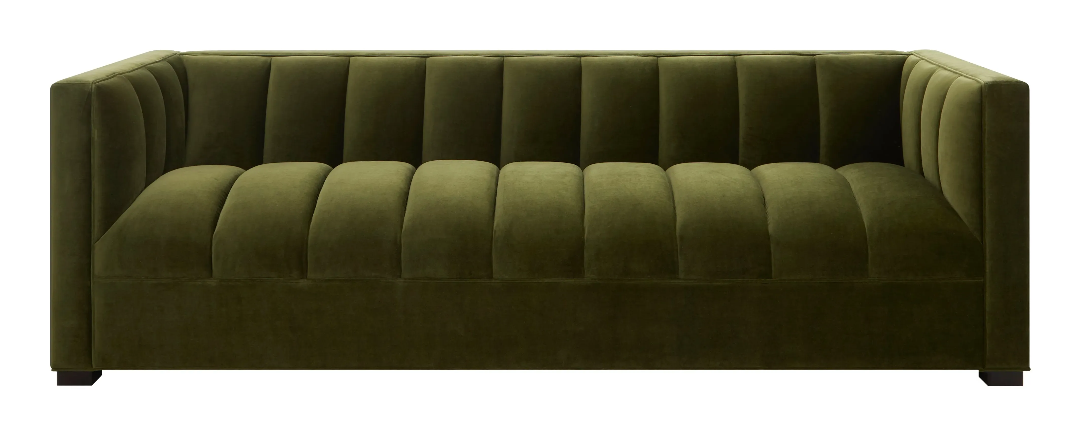 Bryne Tuxedo Sofa with Channel Tufting - Jade, Velvet image
