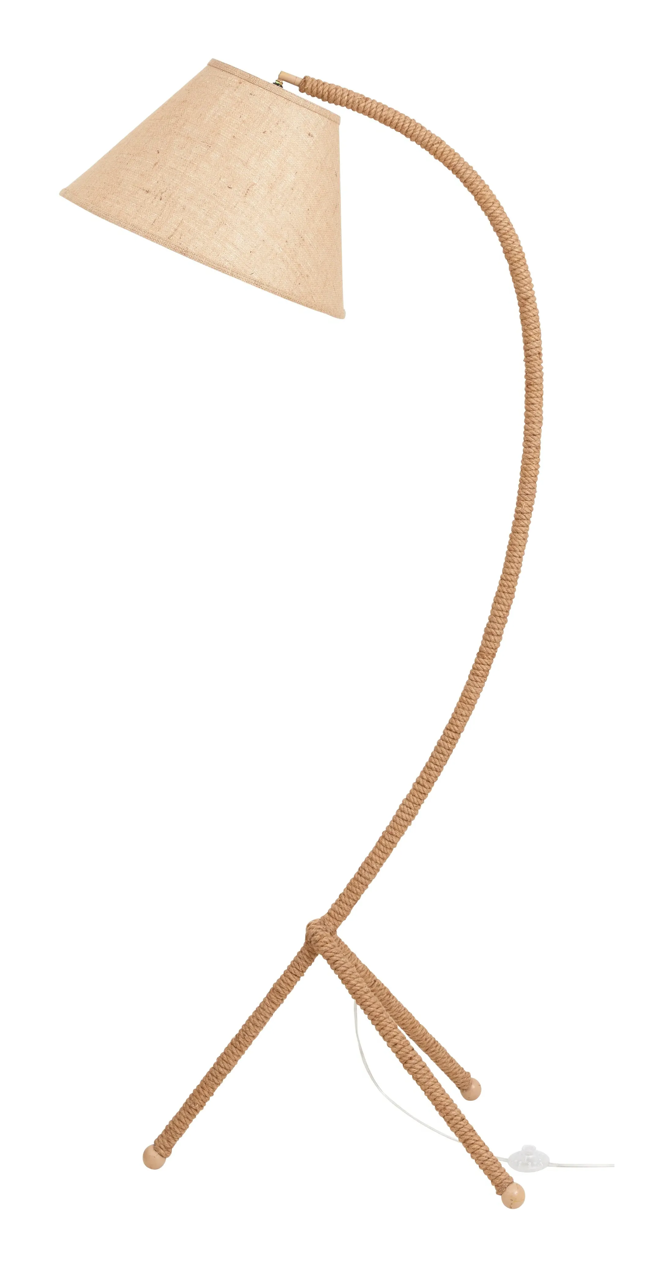 Cadiz Arching Floor Lamp with Adjustable Shade - Rope image