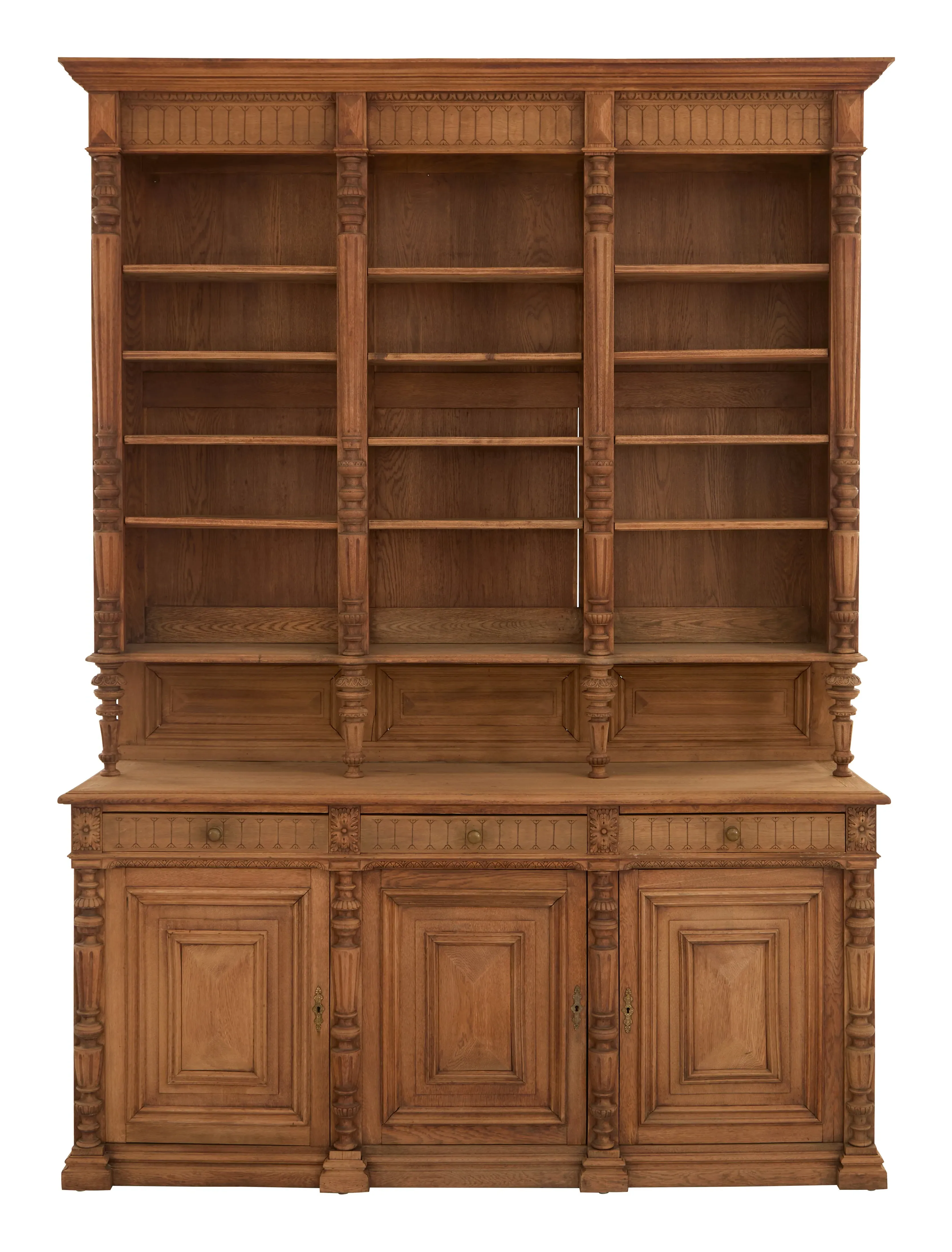 Carved Wood Breakfront - Stripped Wood image