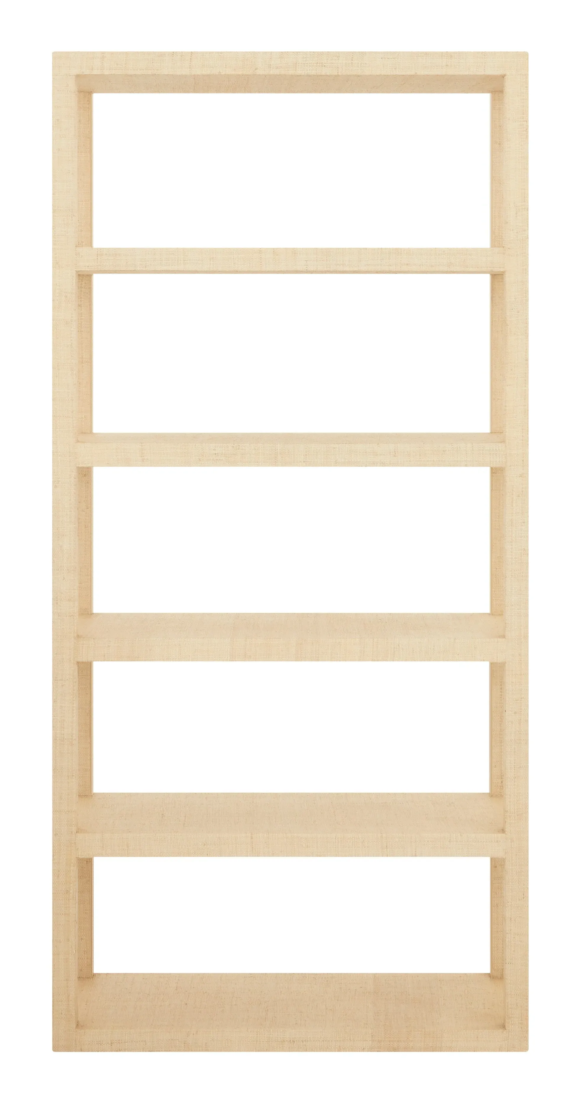 Chloe 5-Shelf Etagere Bookcase - Cream, Raffia image