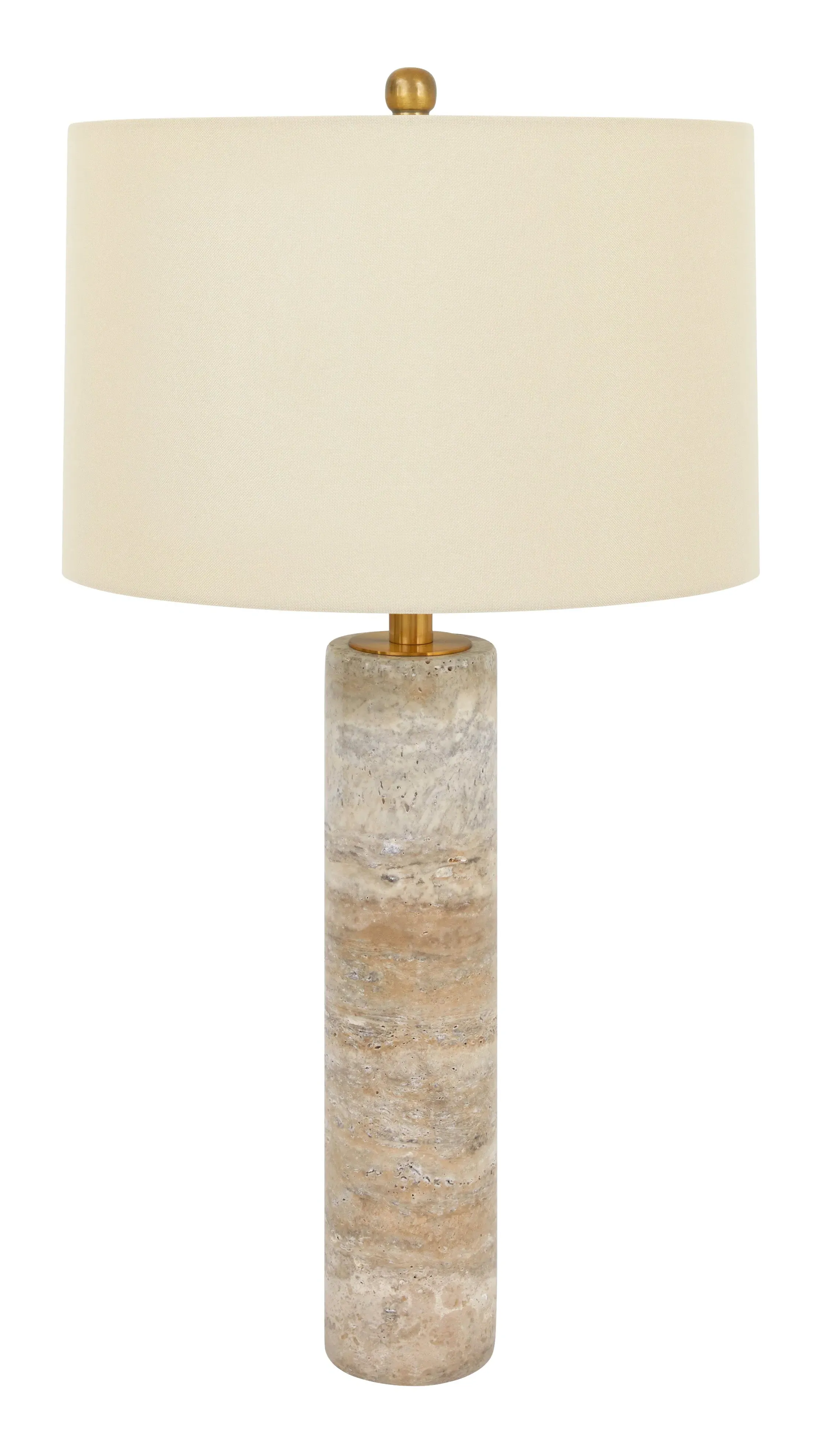 Cicero Cylindrical Table Lamp - Grey, Marble image