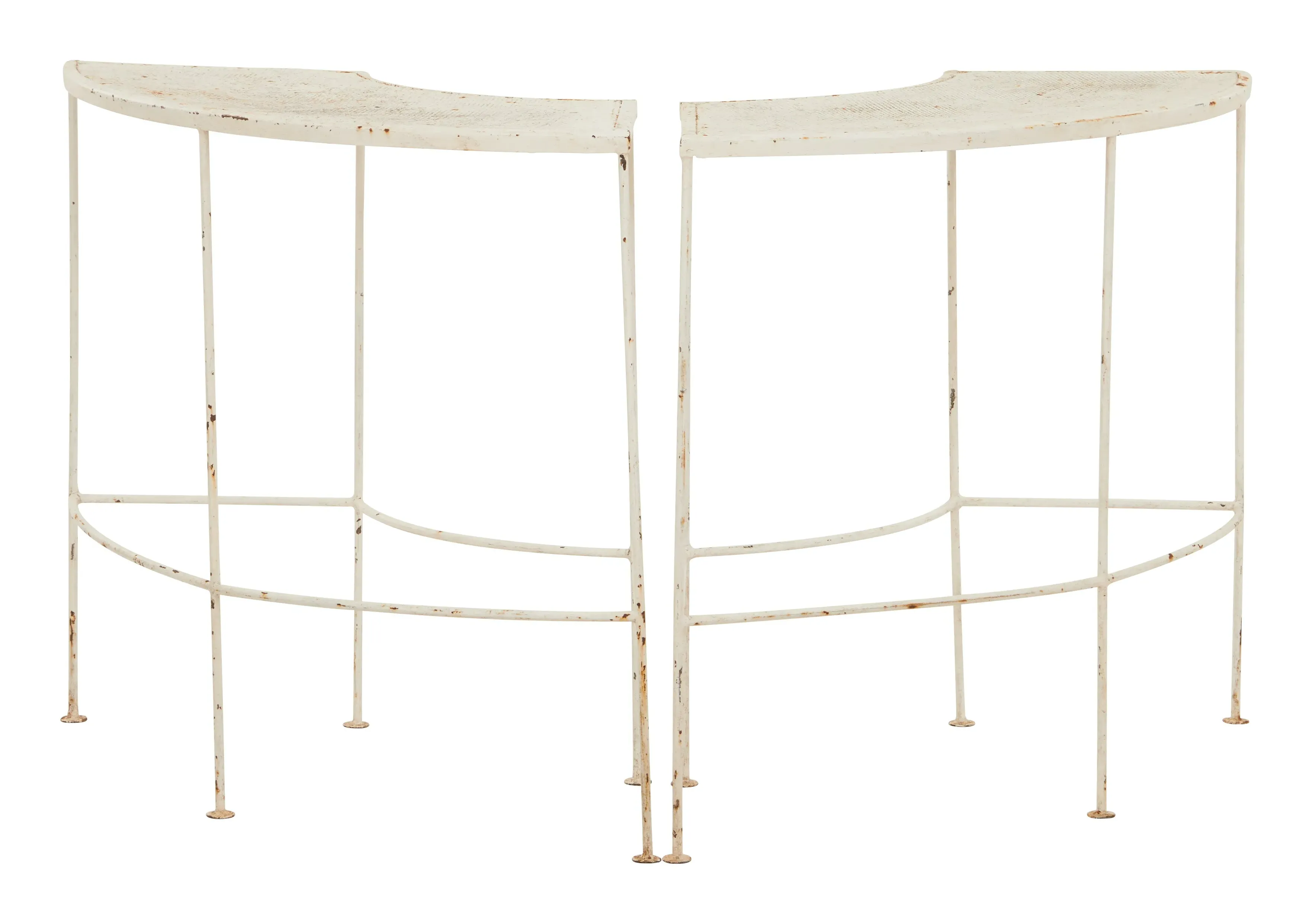 Curved Metal Table Set - White, Iron image