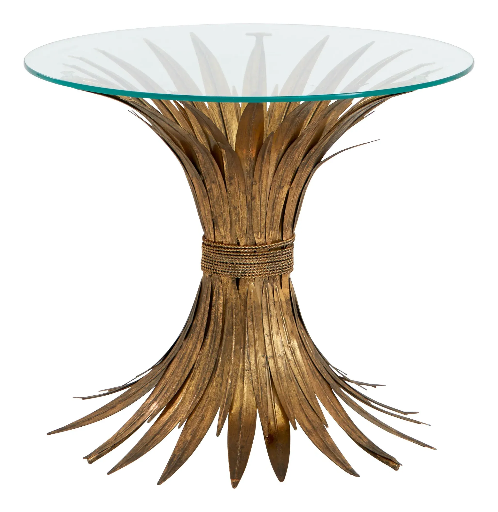 Cyprus Round Side Table - Brass, Glass image