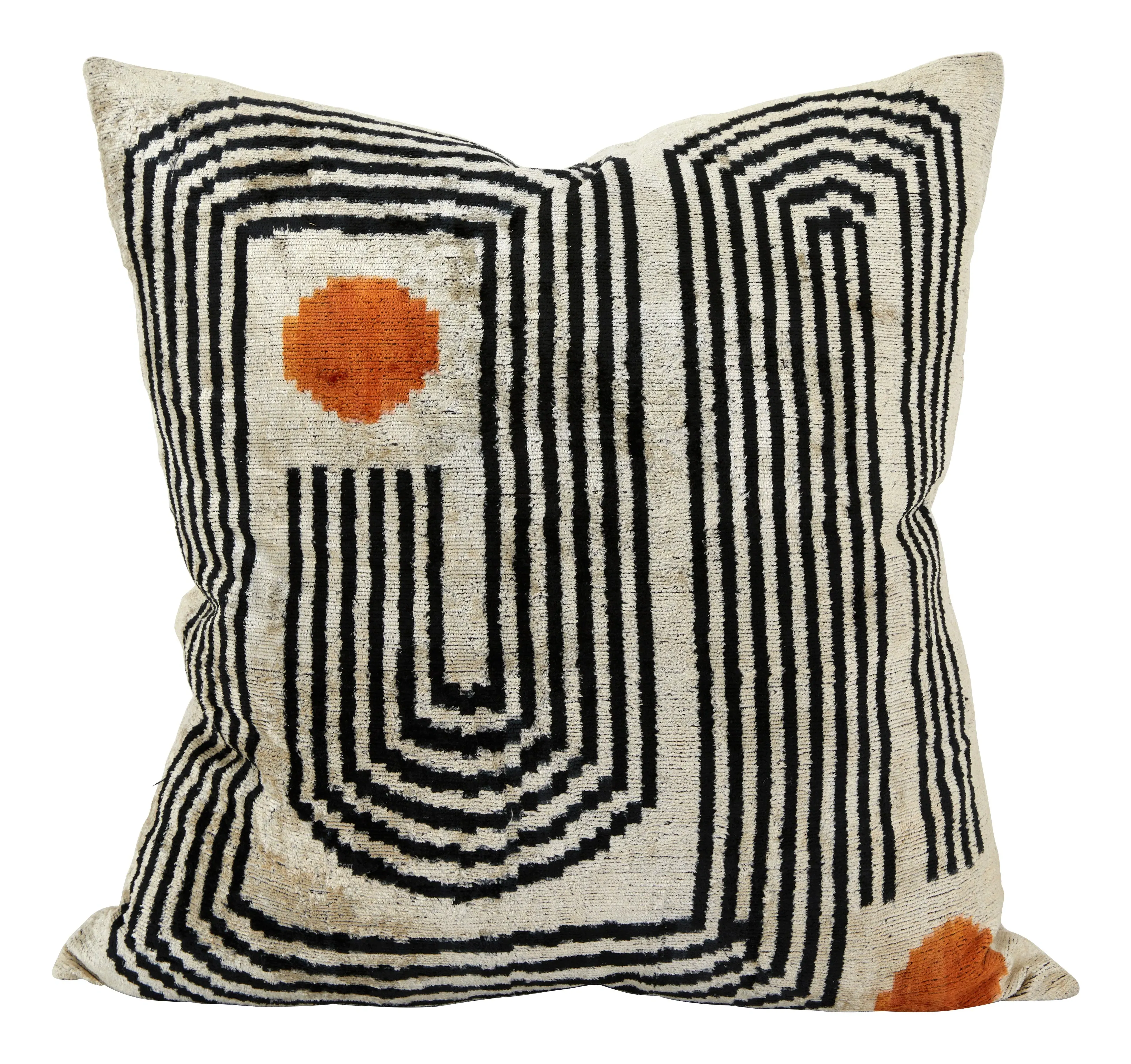 Desi Square Throw Pillow - Cream, Silk Velvet image