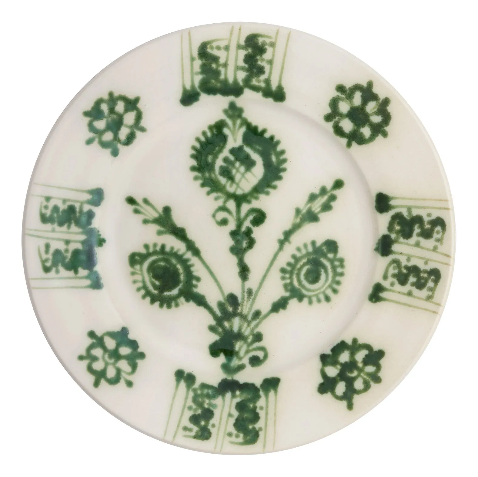 Dragos Ceramic Plate - White, Green image