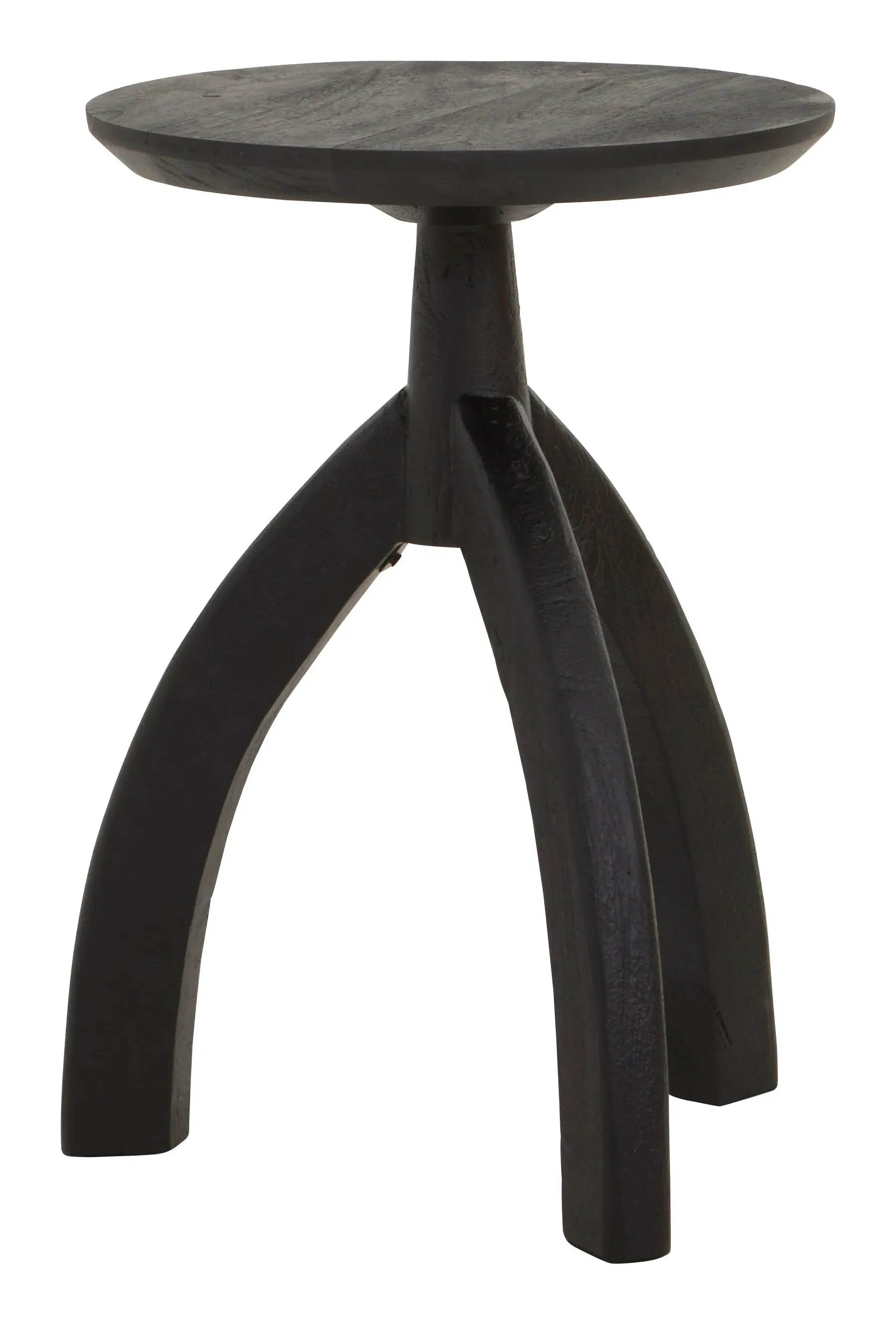 Elias Round Side Table - Charcoal Black, Mango Wood image