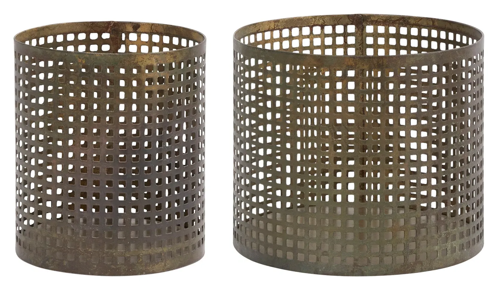 Elston Large Votive - Patinated Metal