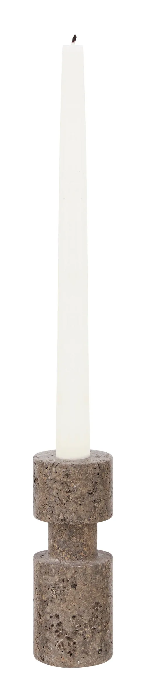 Enoch Taper Holder - Grey, Travertine image