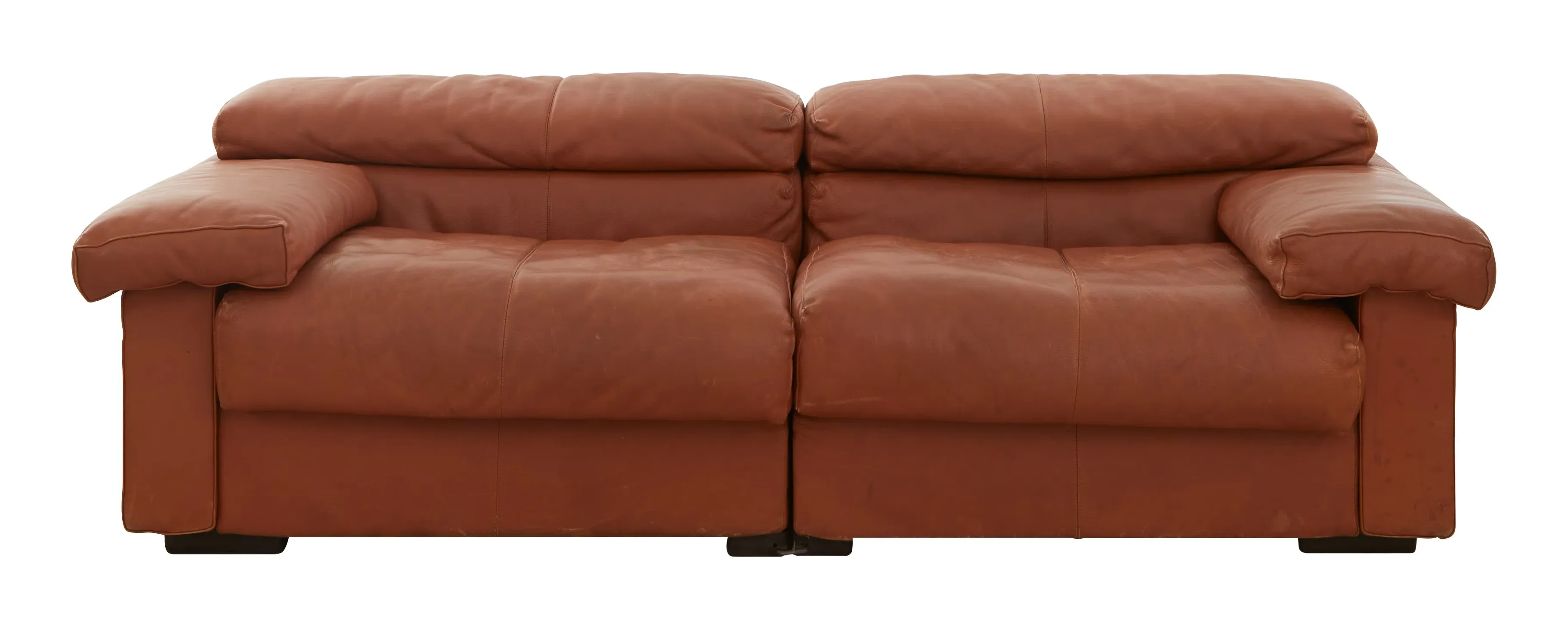 Erasmo Leather Sofa - Brown