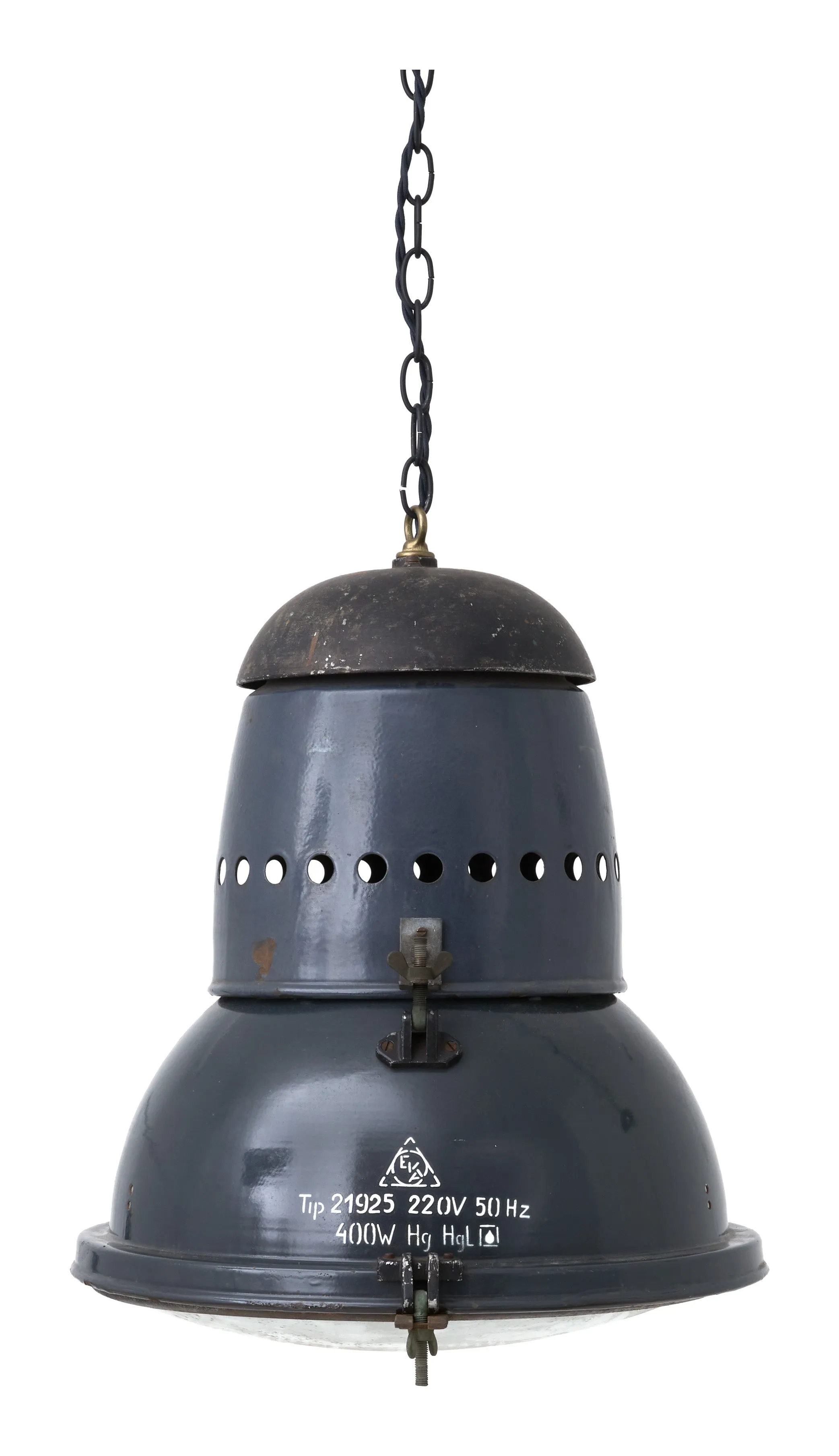 Factory Pendant Light - Black, Enameled Metal