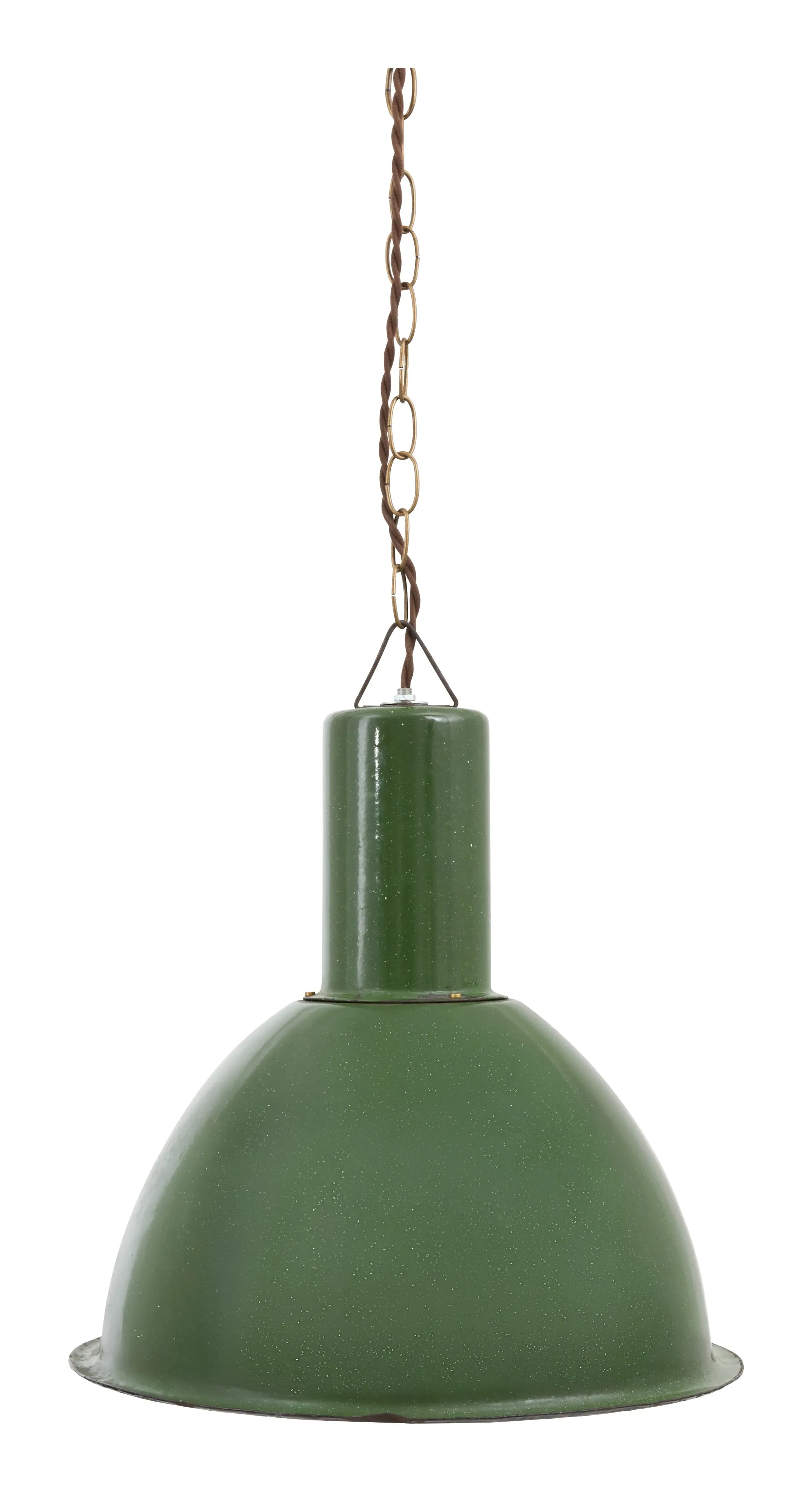 Factory Pendant Light - Green, Enameled Metal