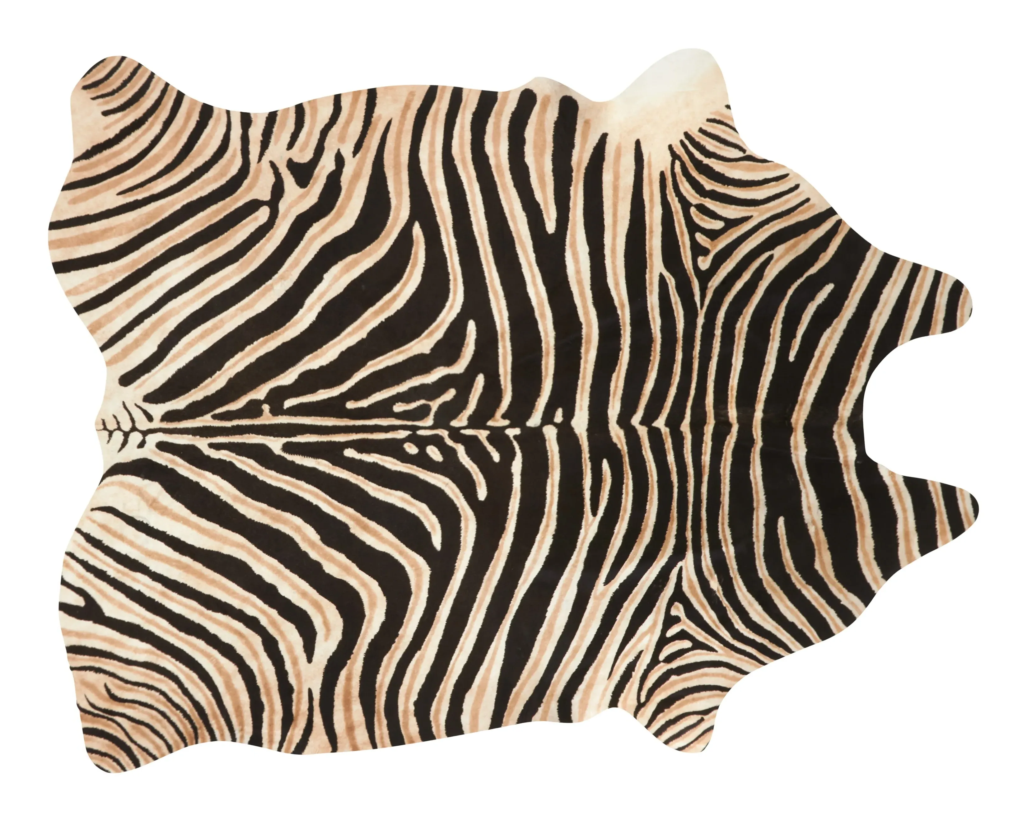 Faux Zebra Hide Rug - Stenciled Cowhide image