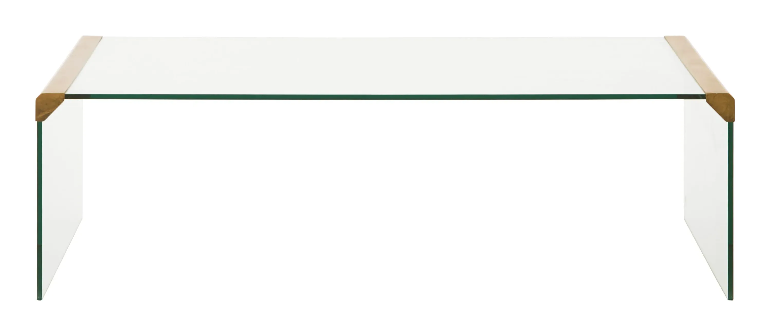 Glass Coffee Table with Brass Detail image