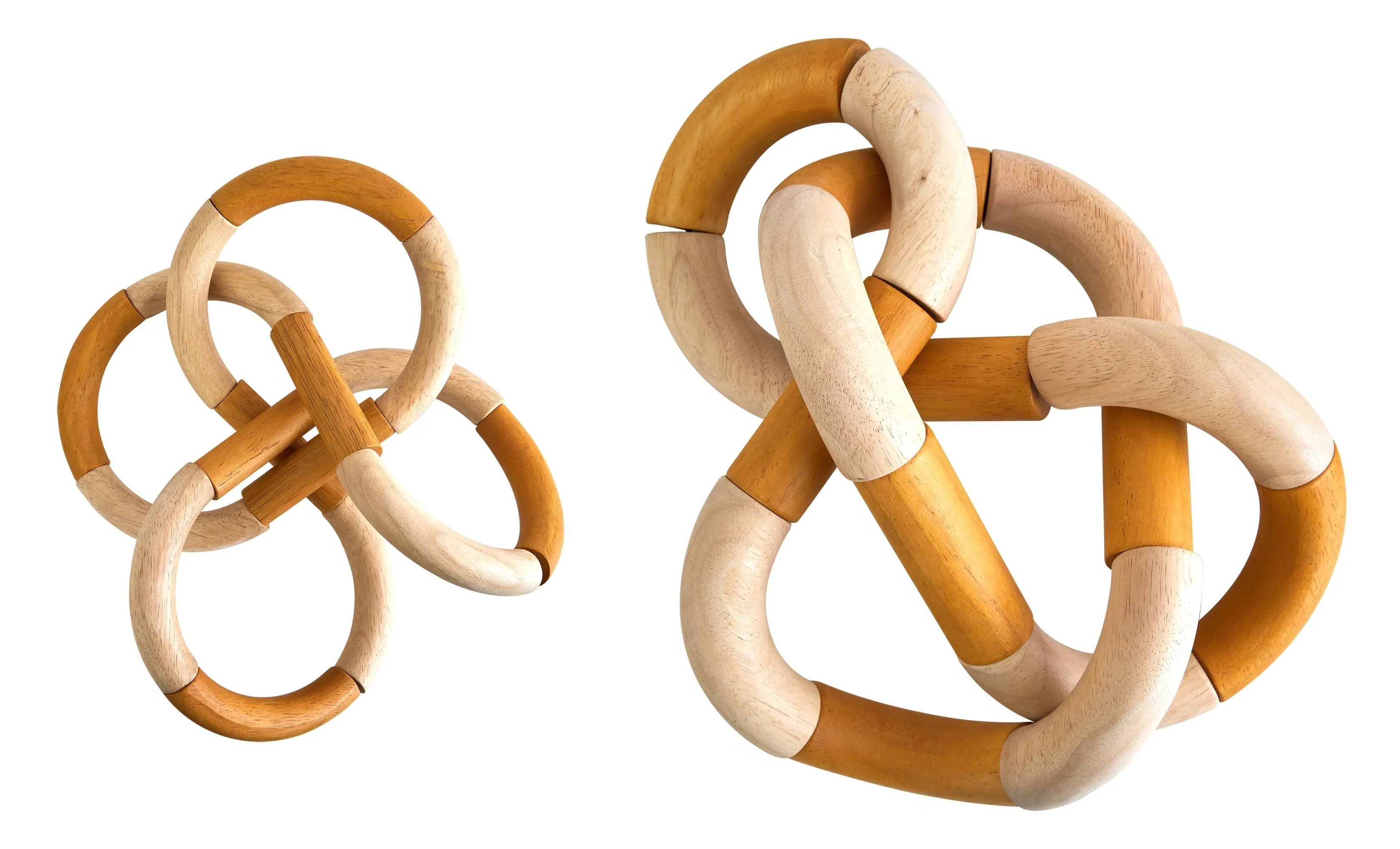 Gordie Knots Tabletop Sculpture - Cream, Rubber Wood