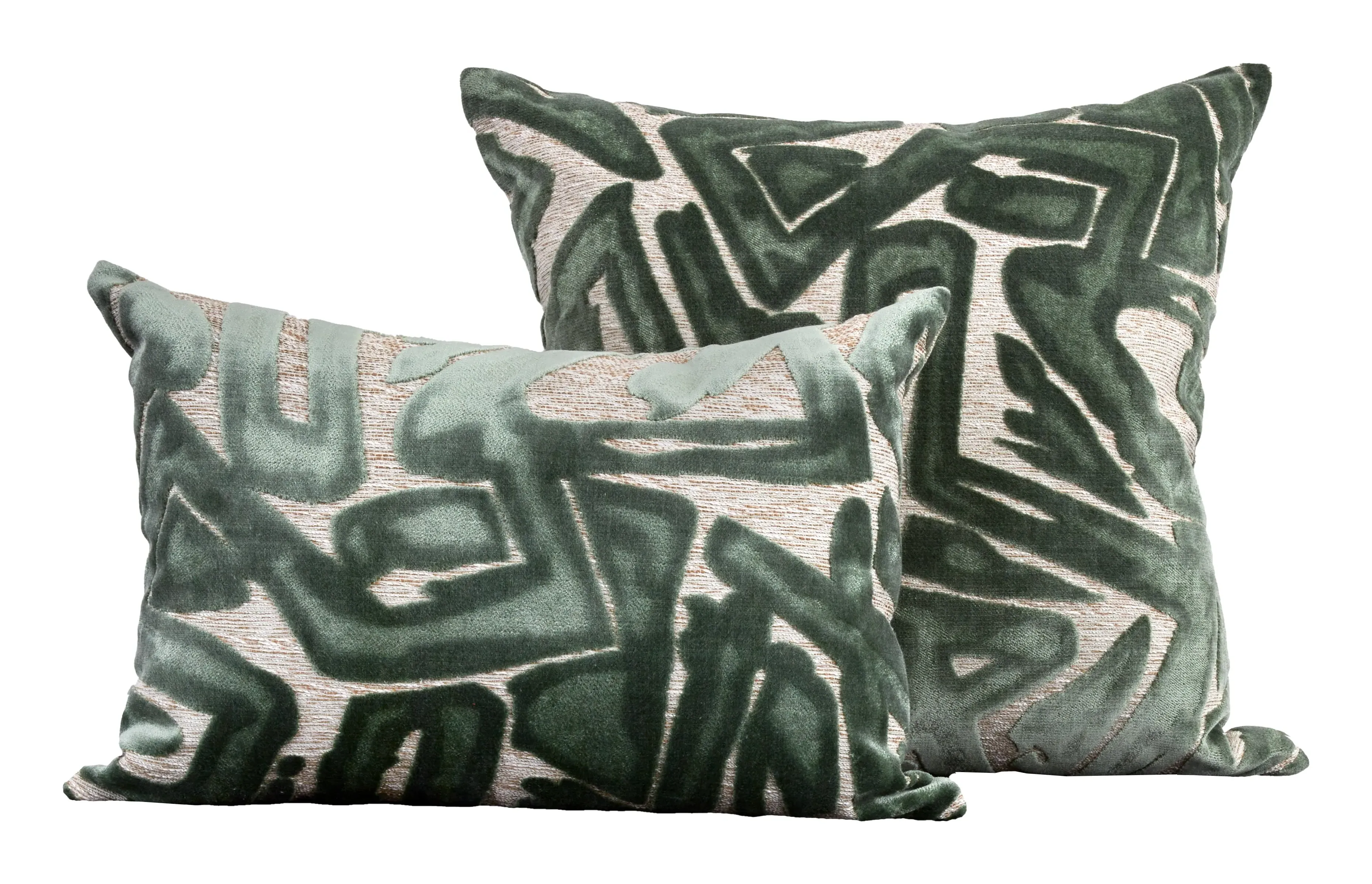 Graffiti Pine Throw Pillow - Green, Velvet image