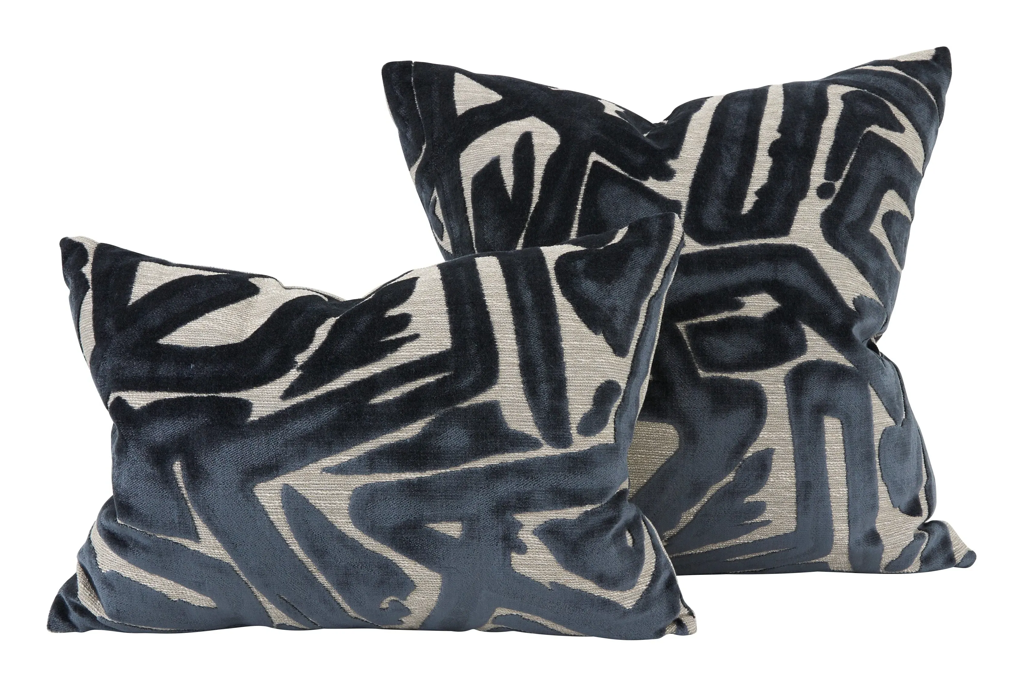 Graffiti Slate Throw Pillow - Grey, Velvet image