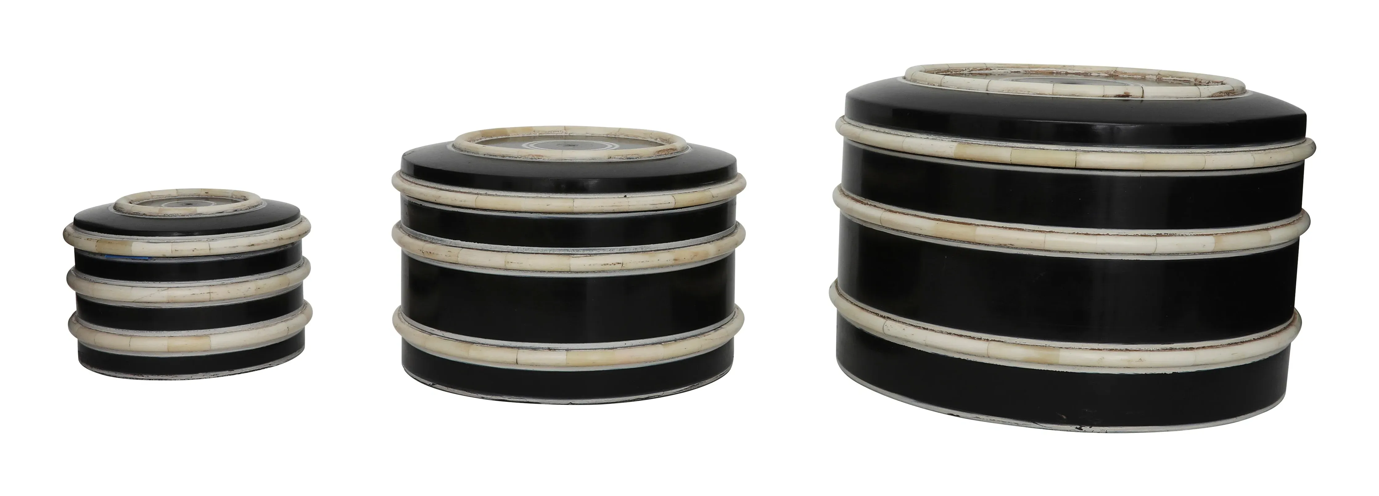 Hakim Round Storage Box - Black, Teak image