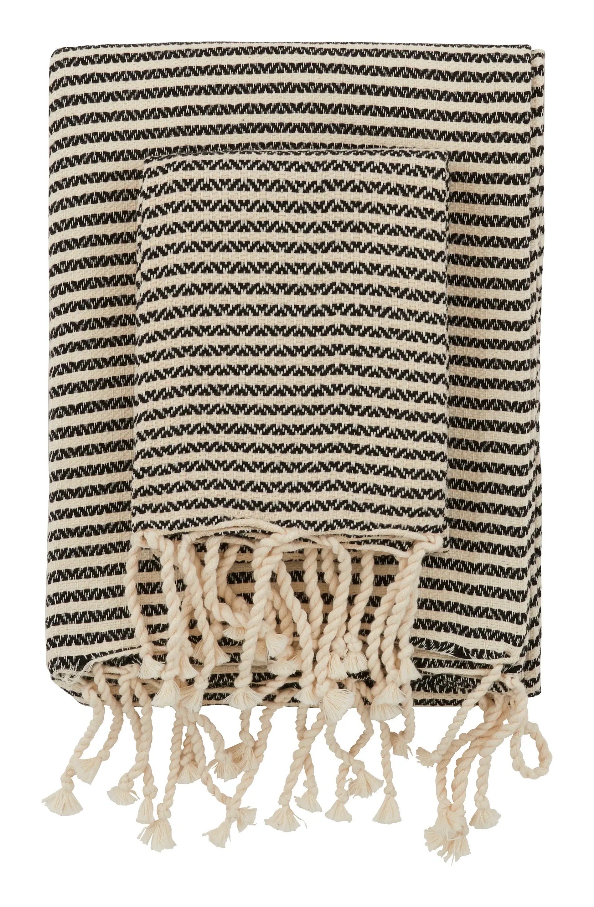 Hammam Striped Towels - Black, Cotton
