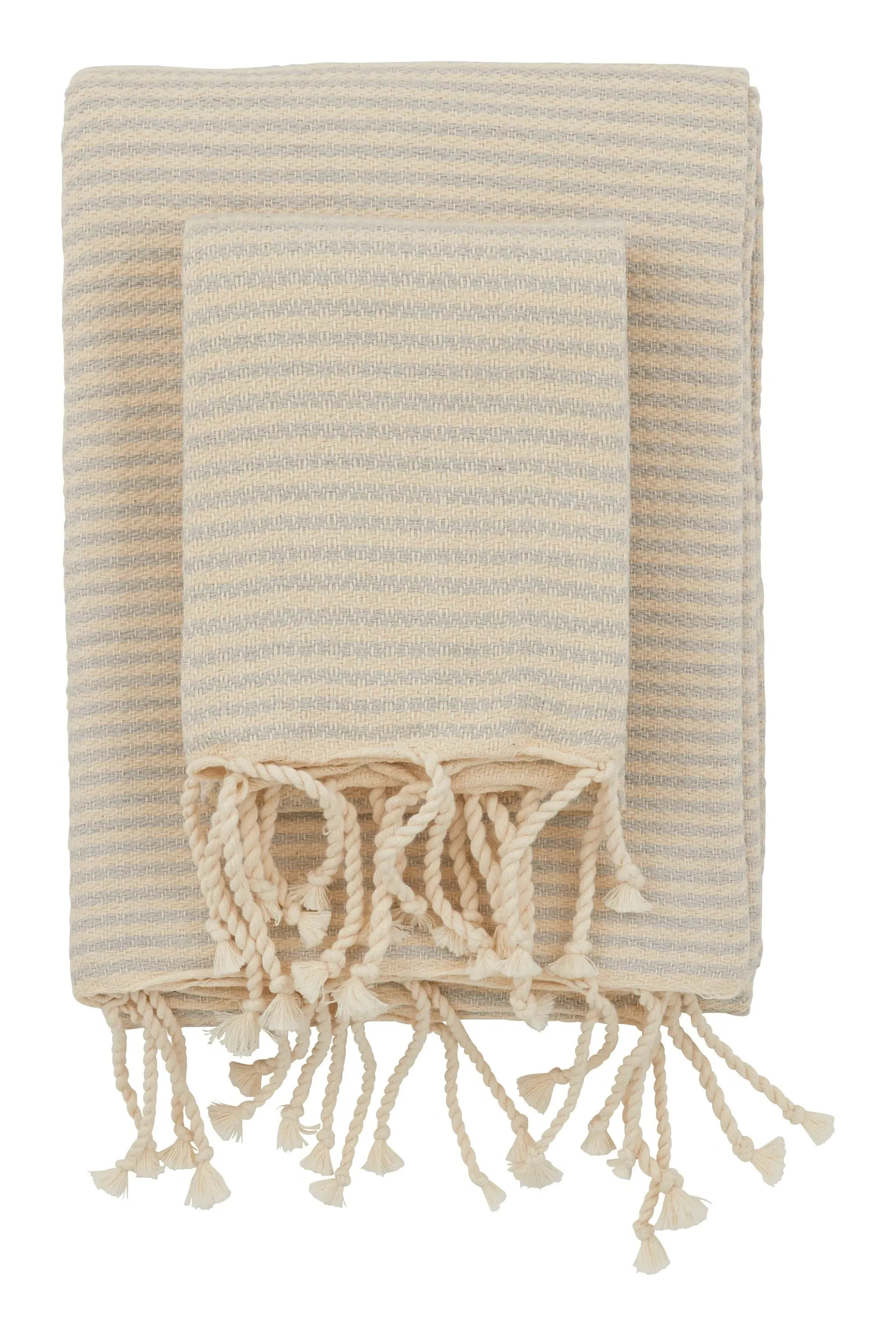 Hammam Striped Towels - Grey, Cotton