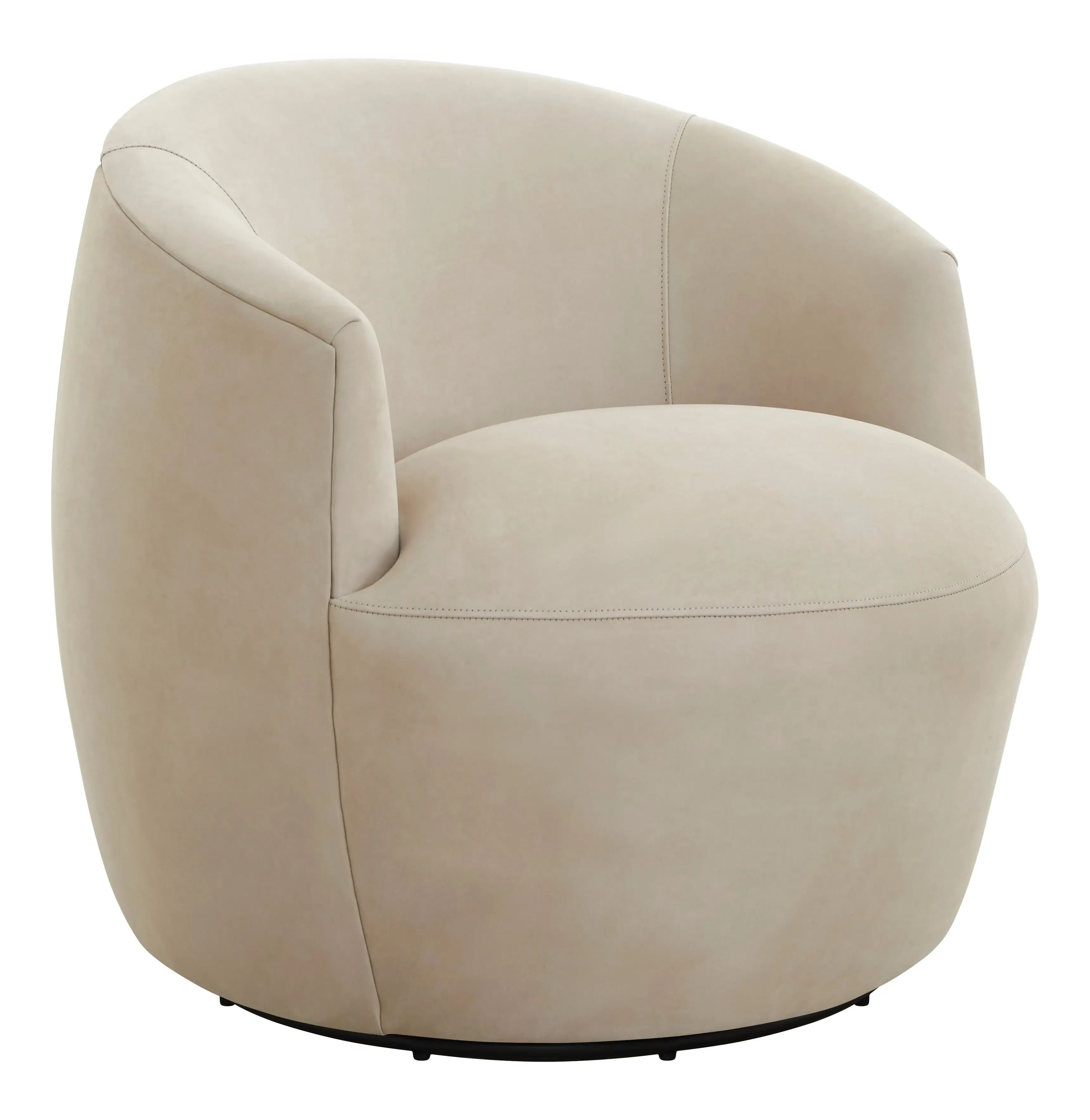 Heidi Swivel Chair - Sand, Nubuck Leather image